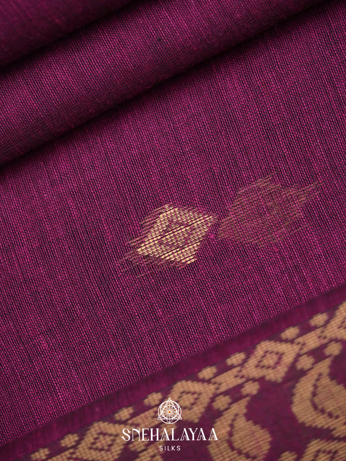 Magenta Khadi Cotton Saree