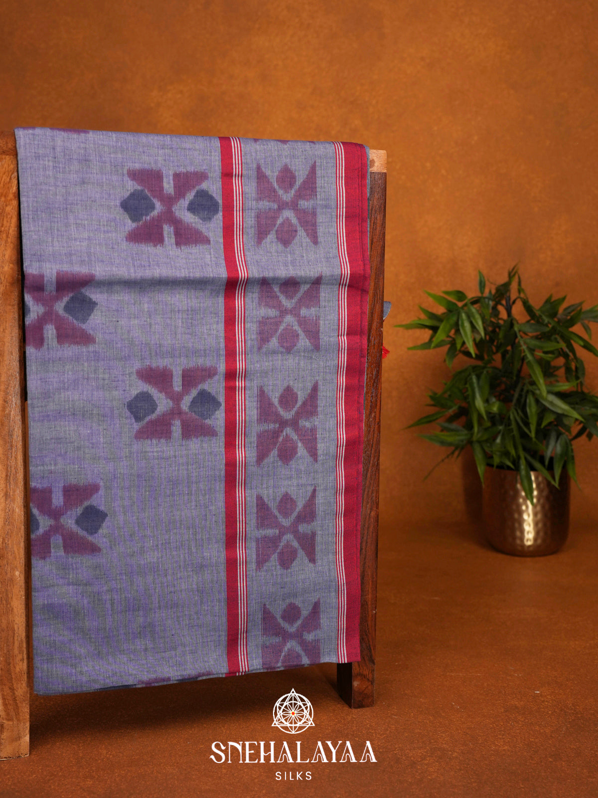 Blue Khadi Cotton Saree