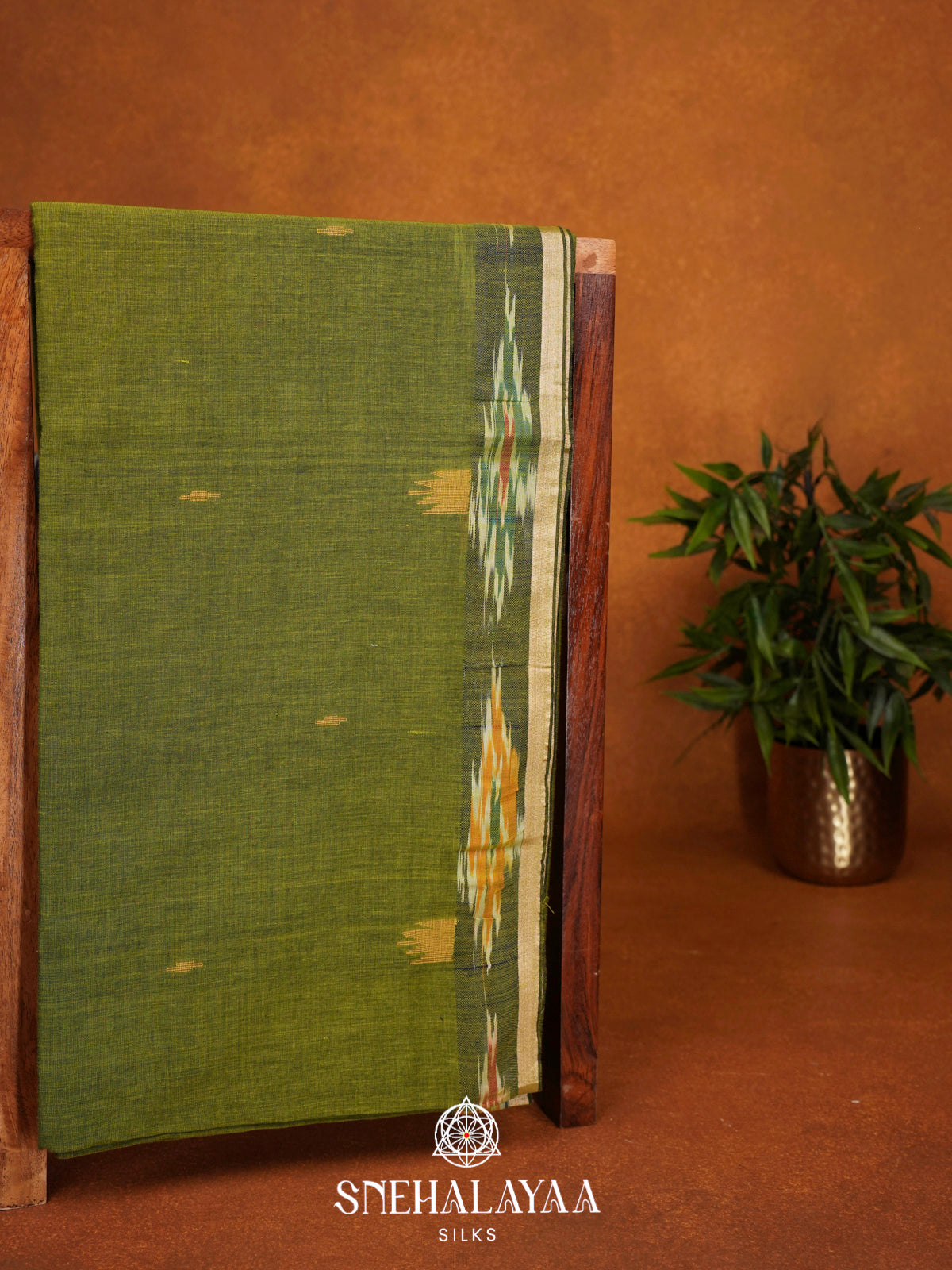 Green Khadi Cotton Saree