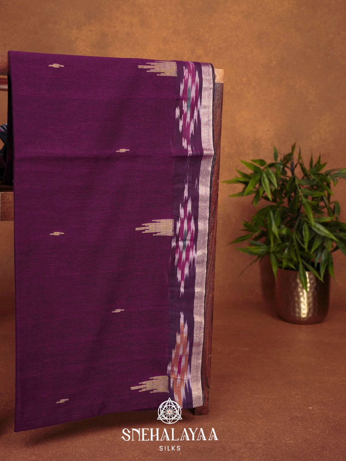 Magenta Khadi Cotton Saree