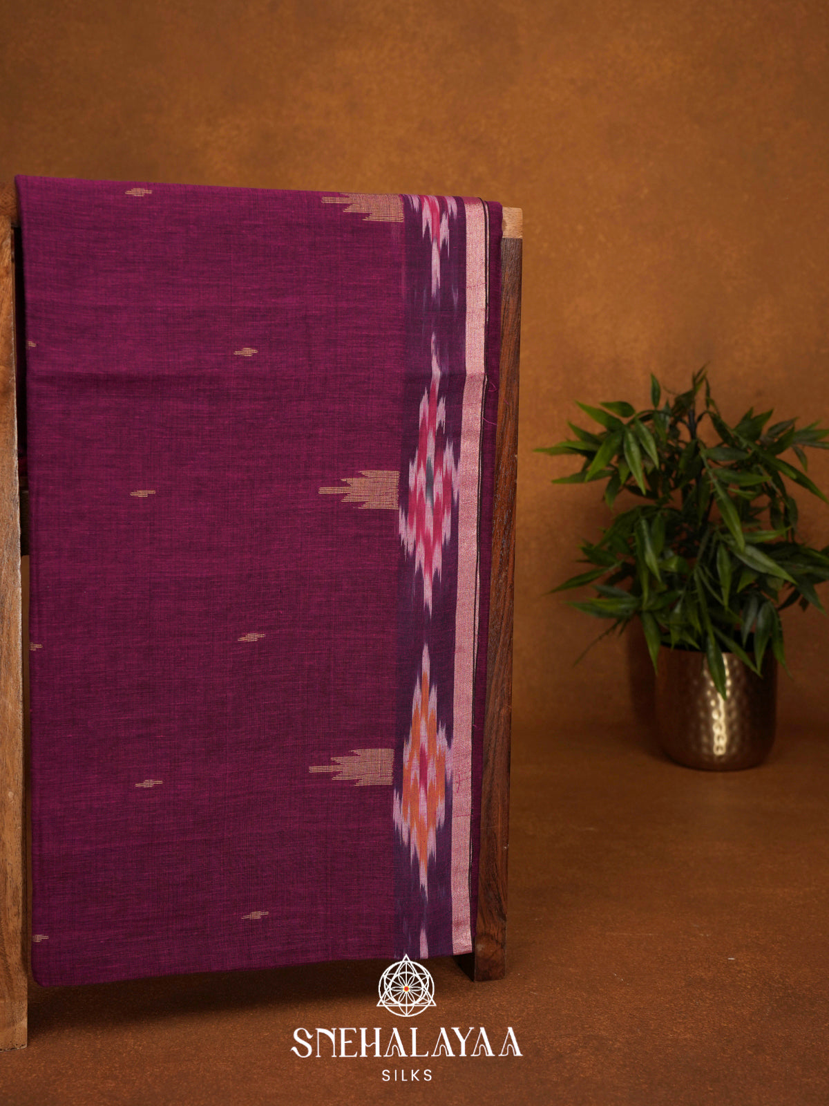 Magenta Pink Khadi Cotton Saree