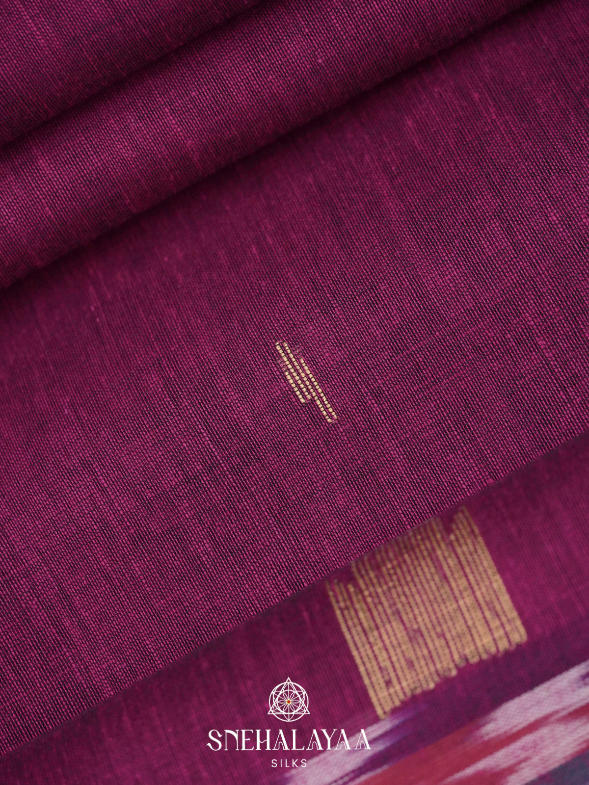 Magenta Pink Khadi Cotton Saree