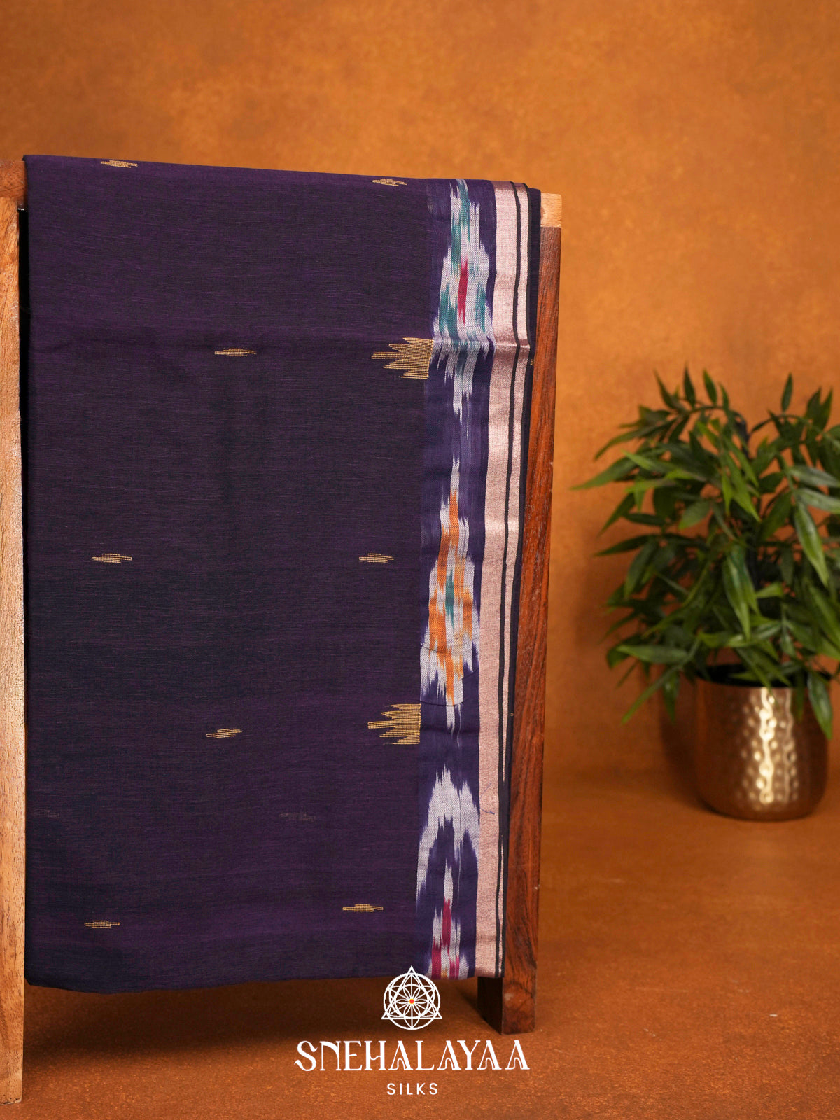 Purple Khadi Cotton Saree