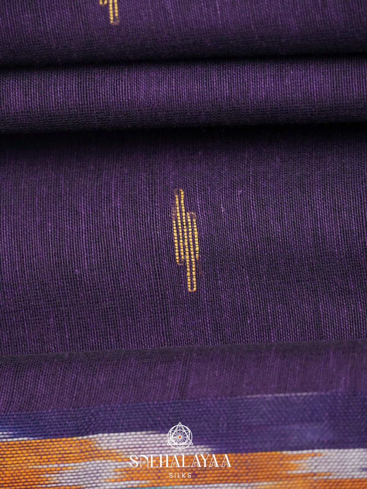 Purple Khadi Cotton Saree