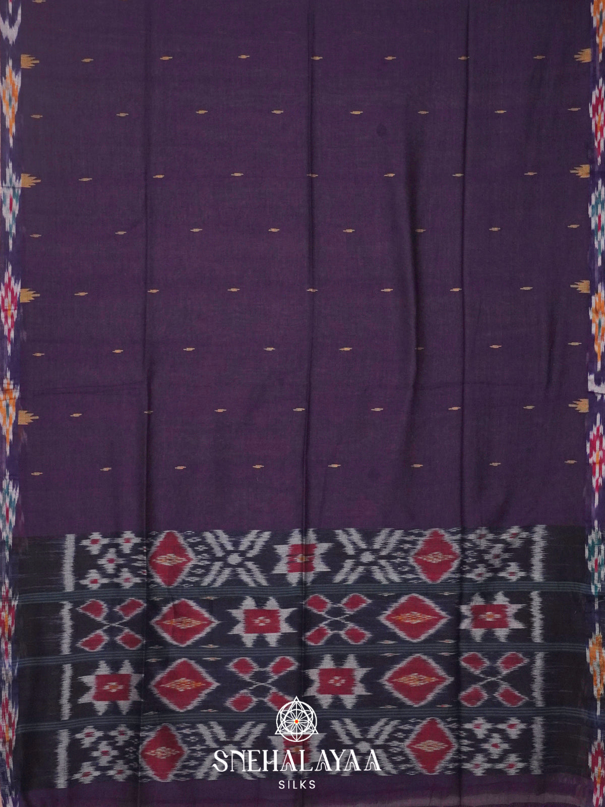 Purple Khadi Cotton Saree