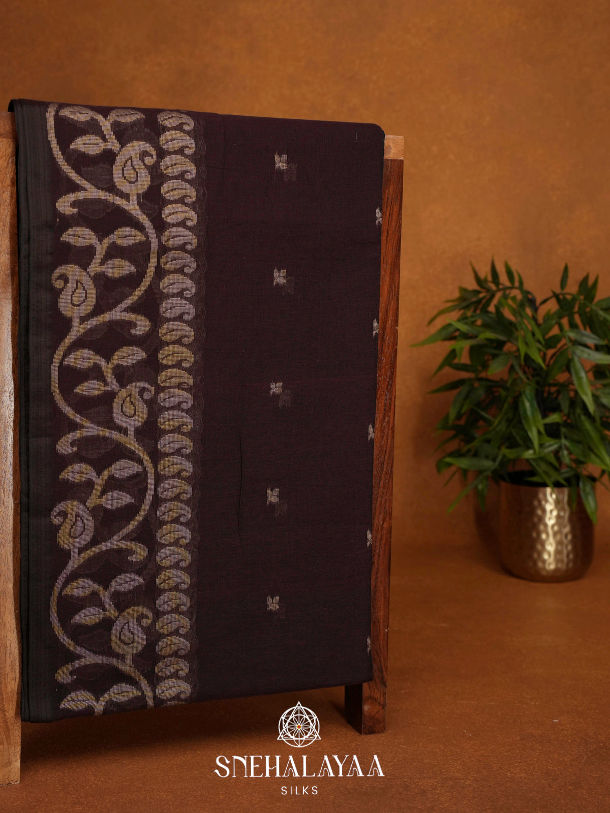 Brown Khadi Cotton Saree