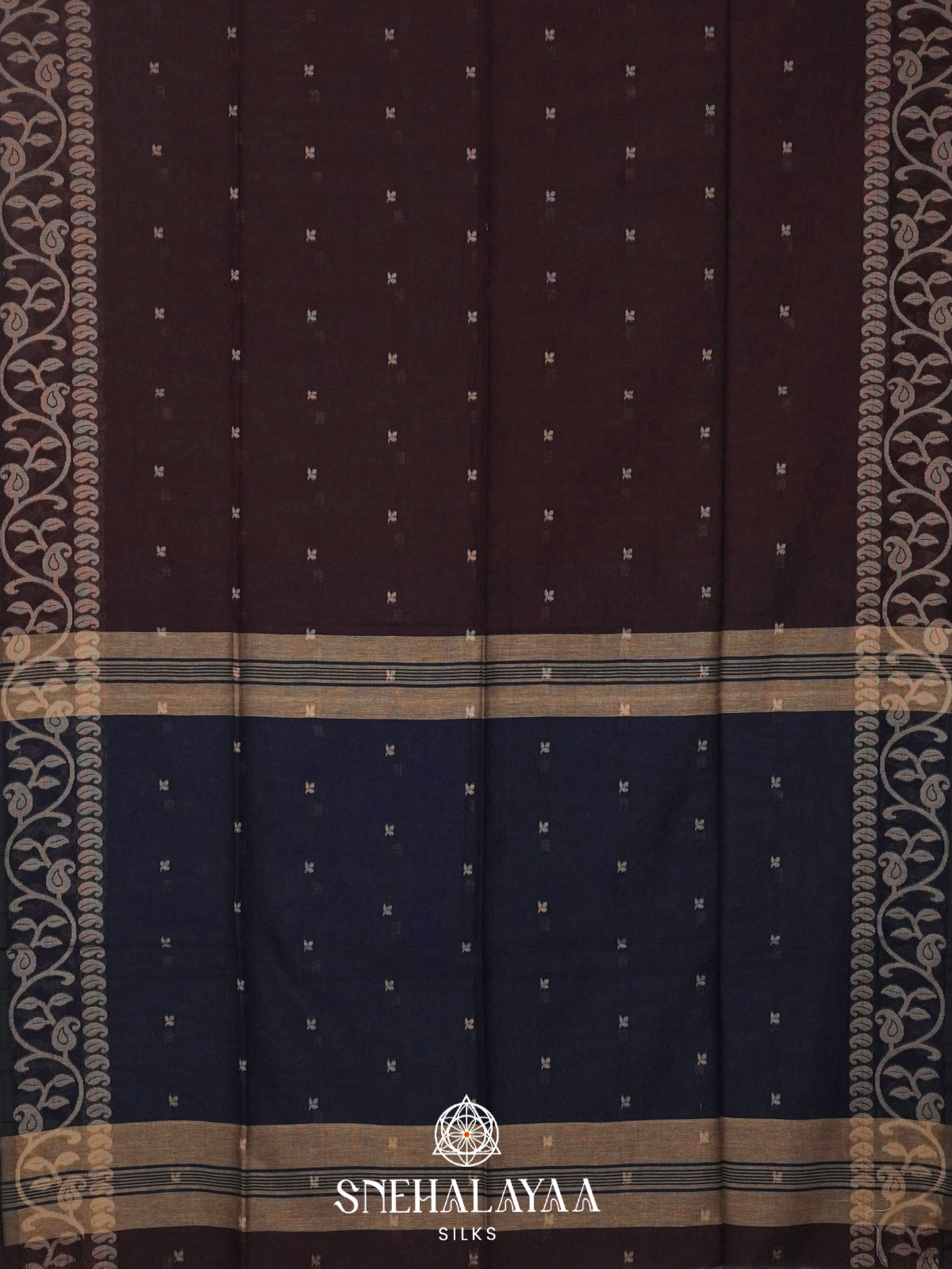 Brown Khadi Cotton Saree