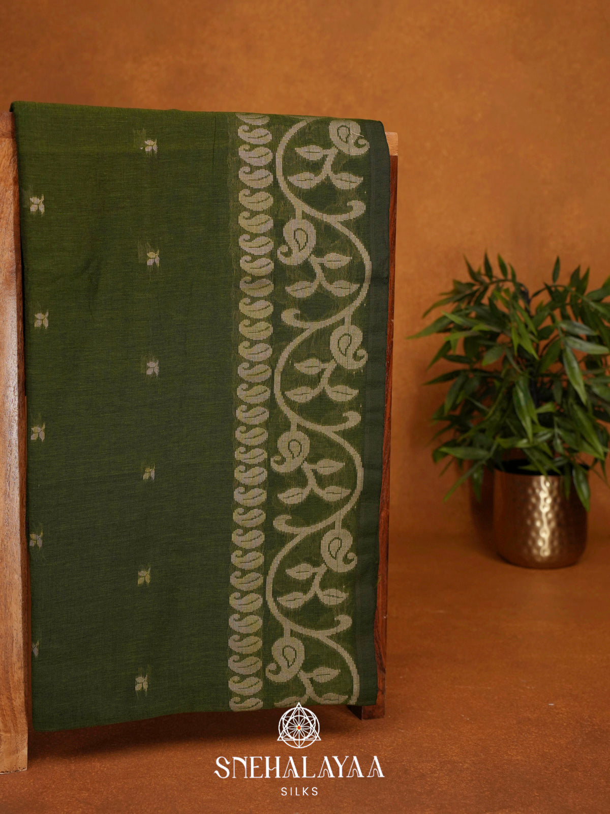Green Khadi Cotton Saree