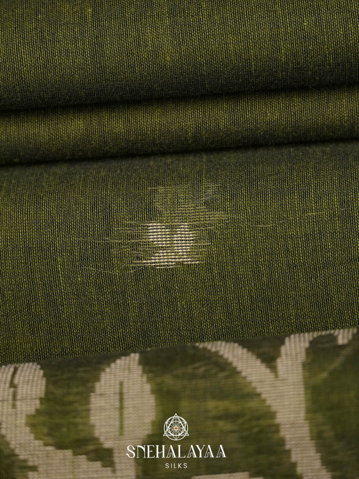 Green Khadi Cotton Saree