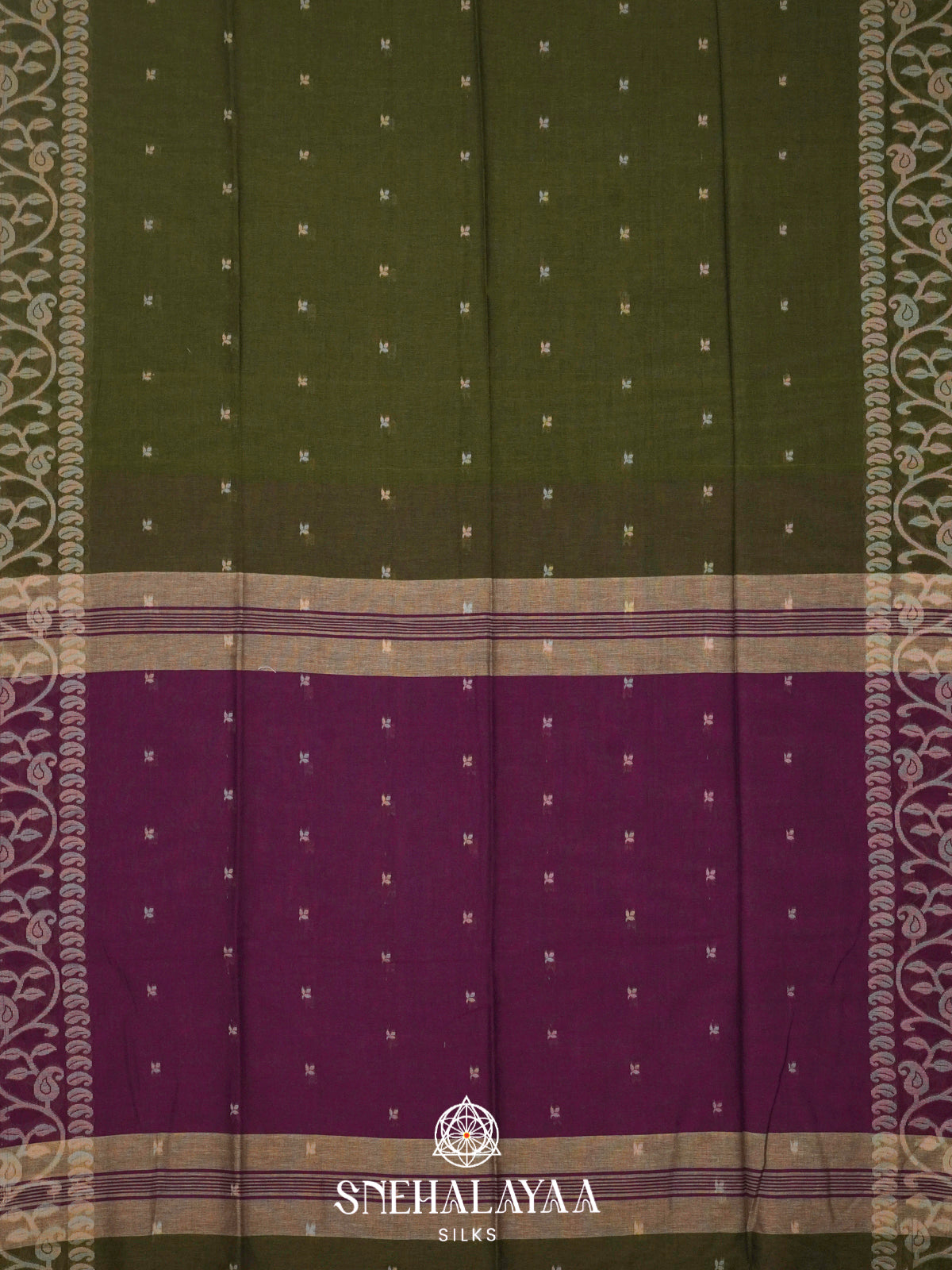 Green Khadi Cotton Saree