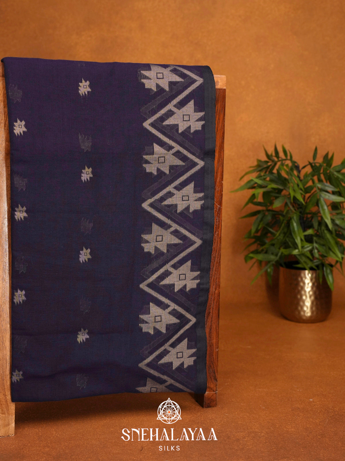 Purple Khadi Cotton Saree
