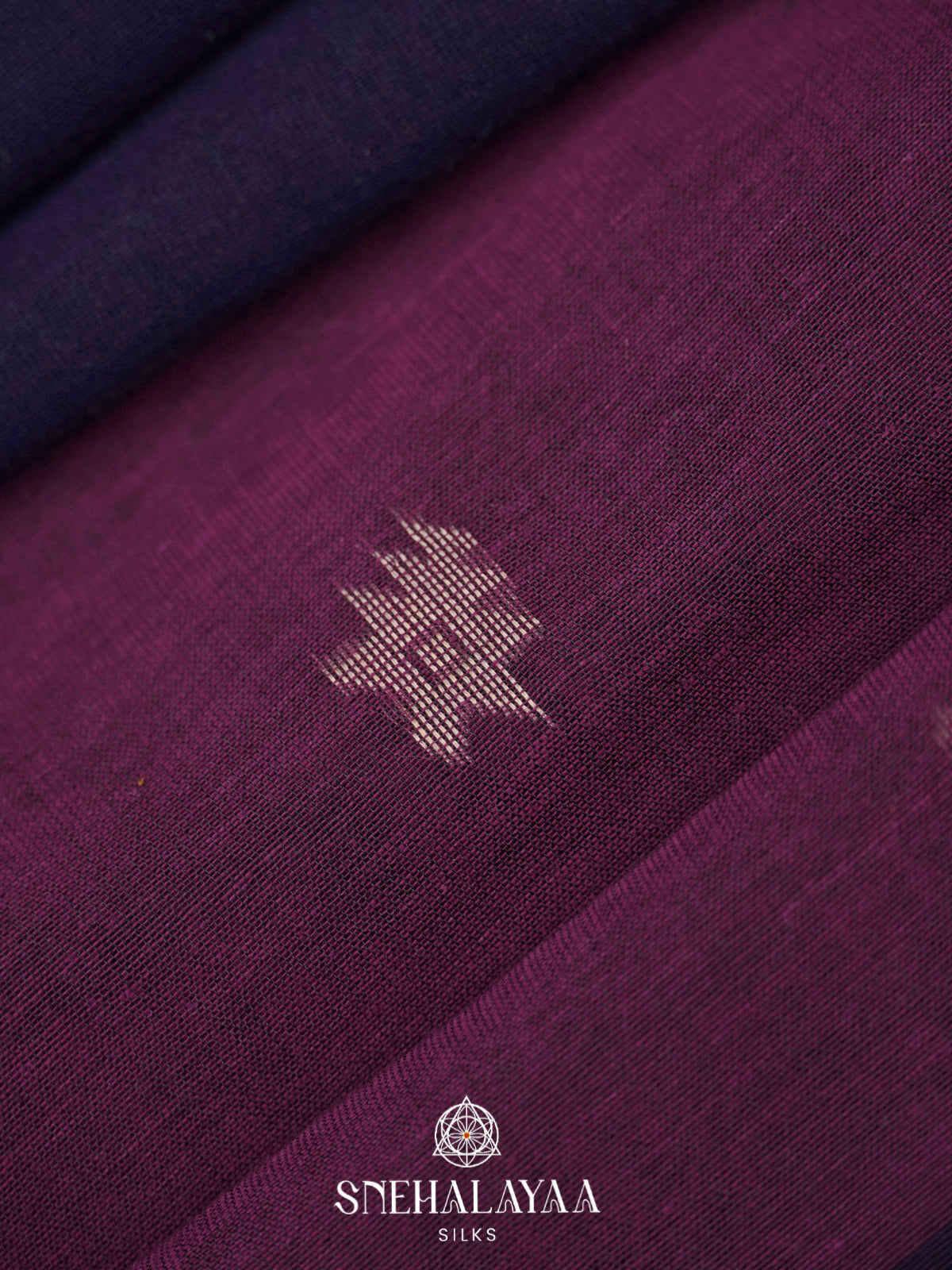 Purple Khadi Cotton Saree