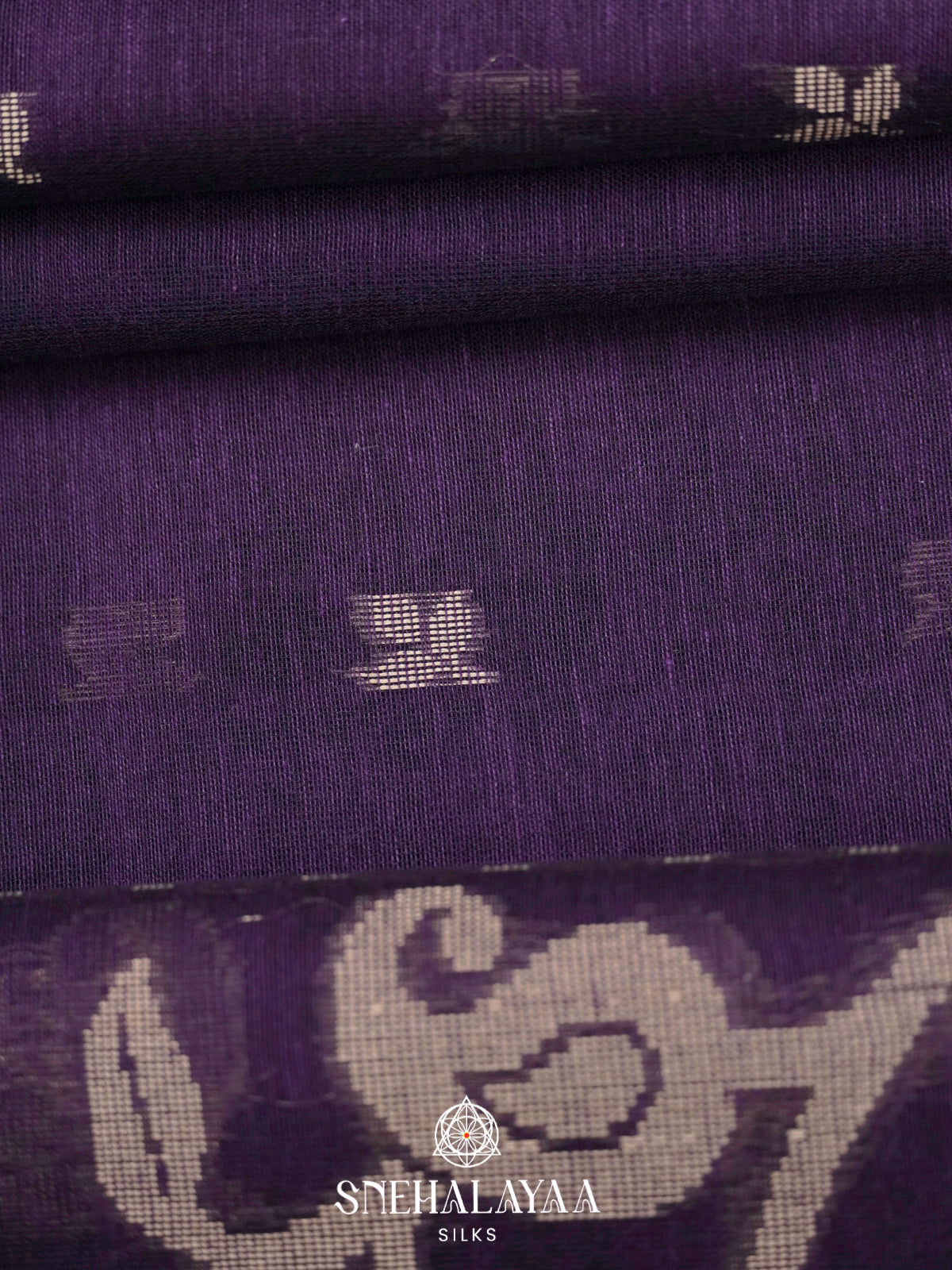 Purple Khadi Cotton Saree