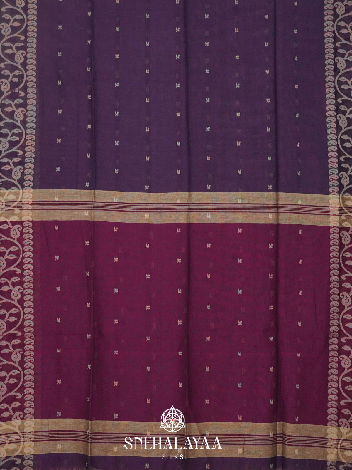 Purple Khadi Cotton Saree