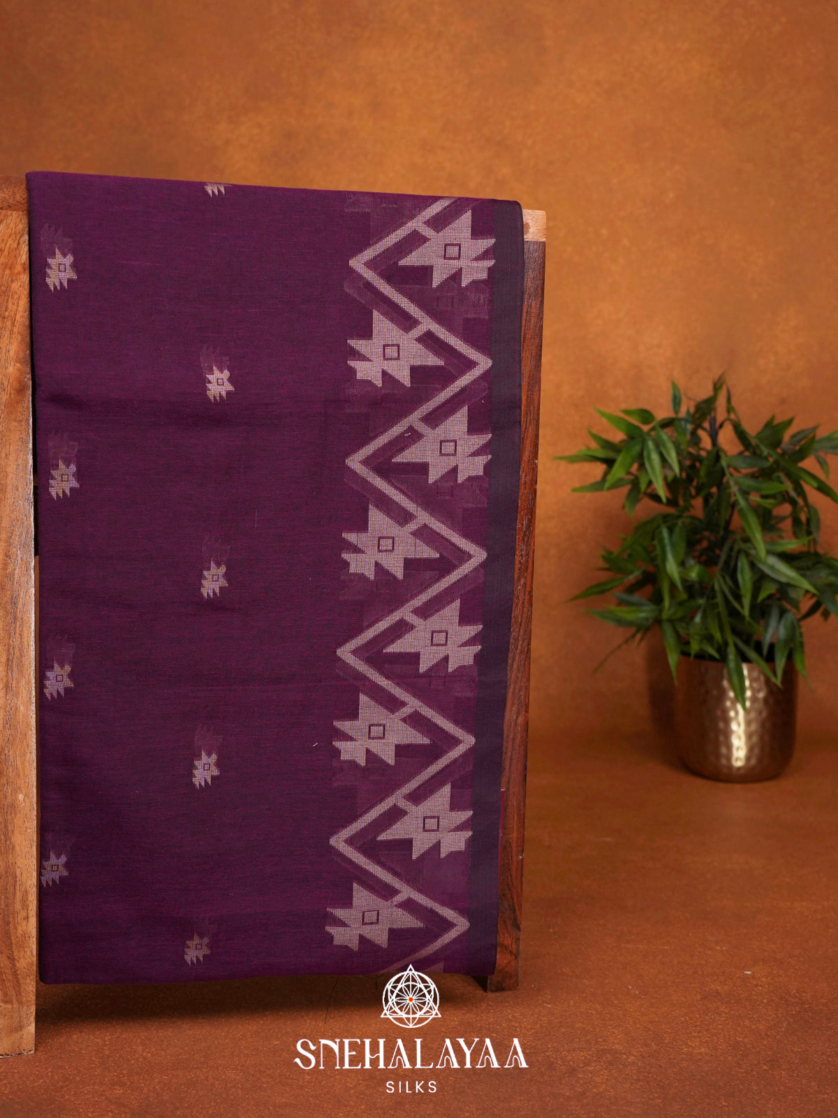 Magenta Khadi Cotton Saree