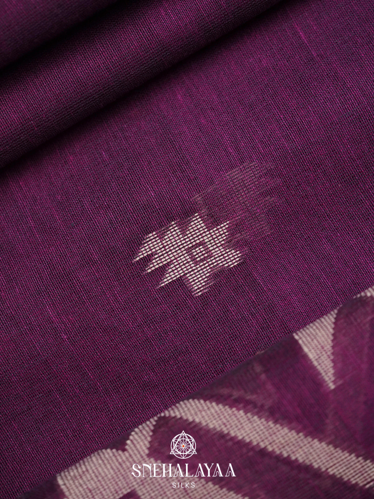 Magenta Khadi Cotton Saree