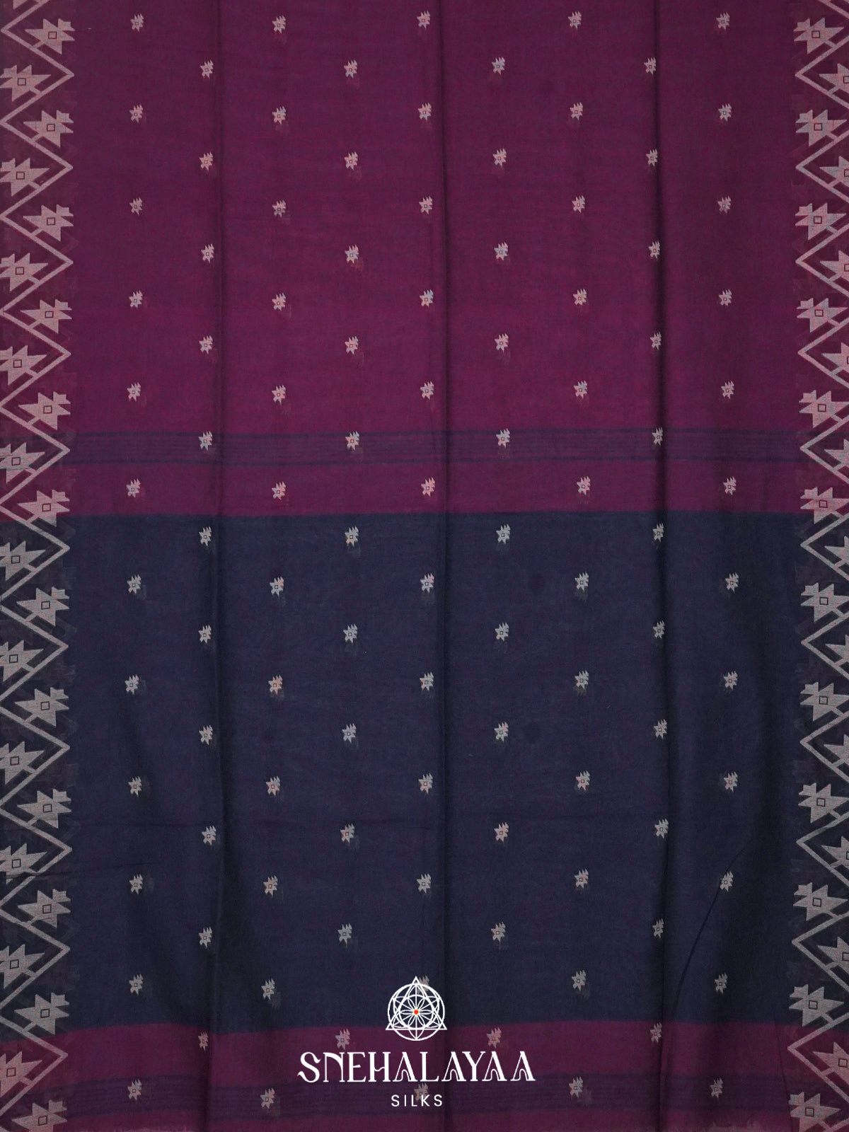 Magenta Khadi Cotton Saree