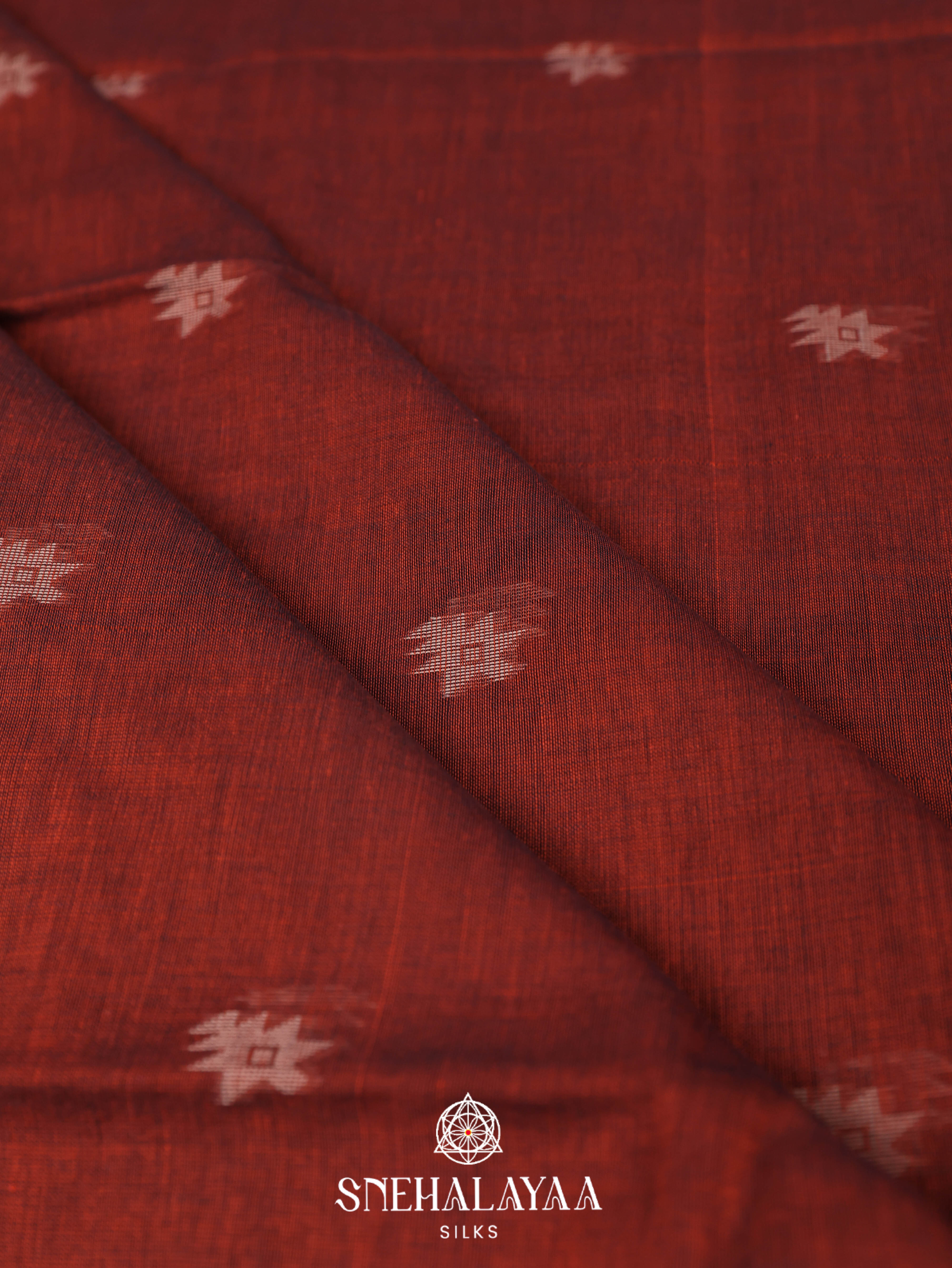 Brown  Khadi Cotton Saree