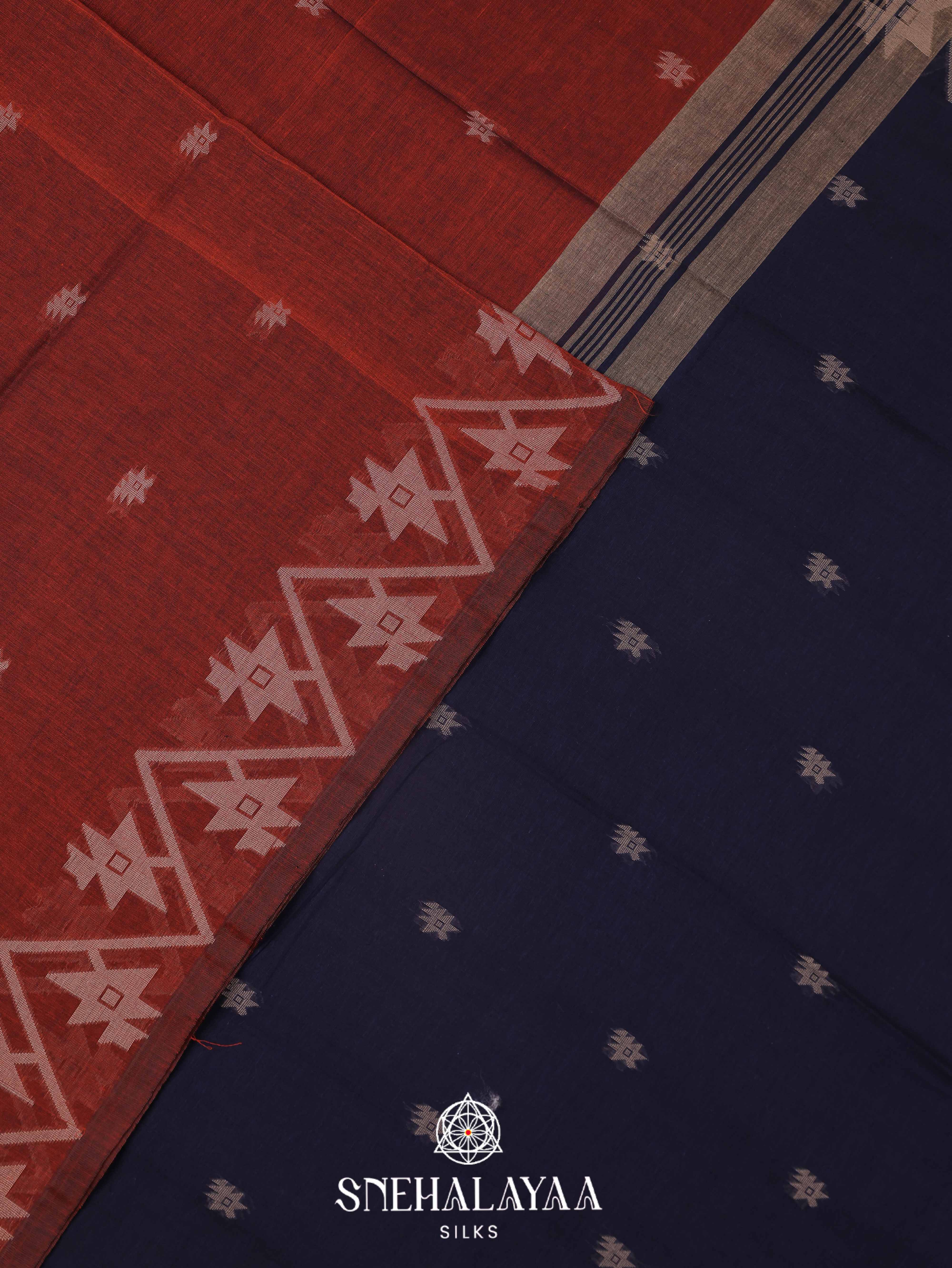 Brown  Khadi Cotton Saree