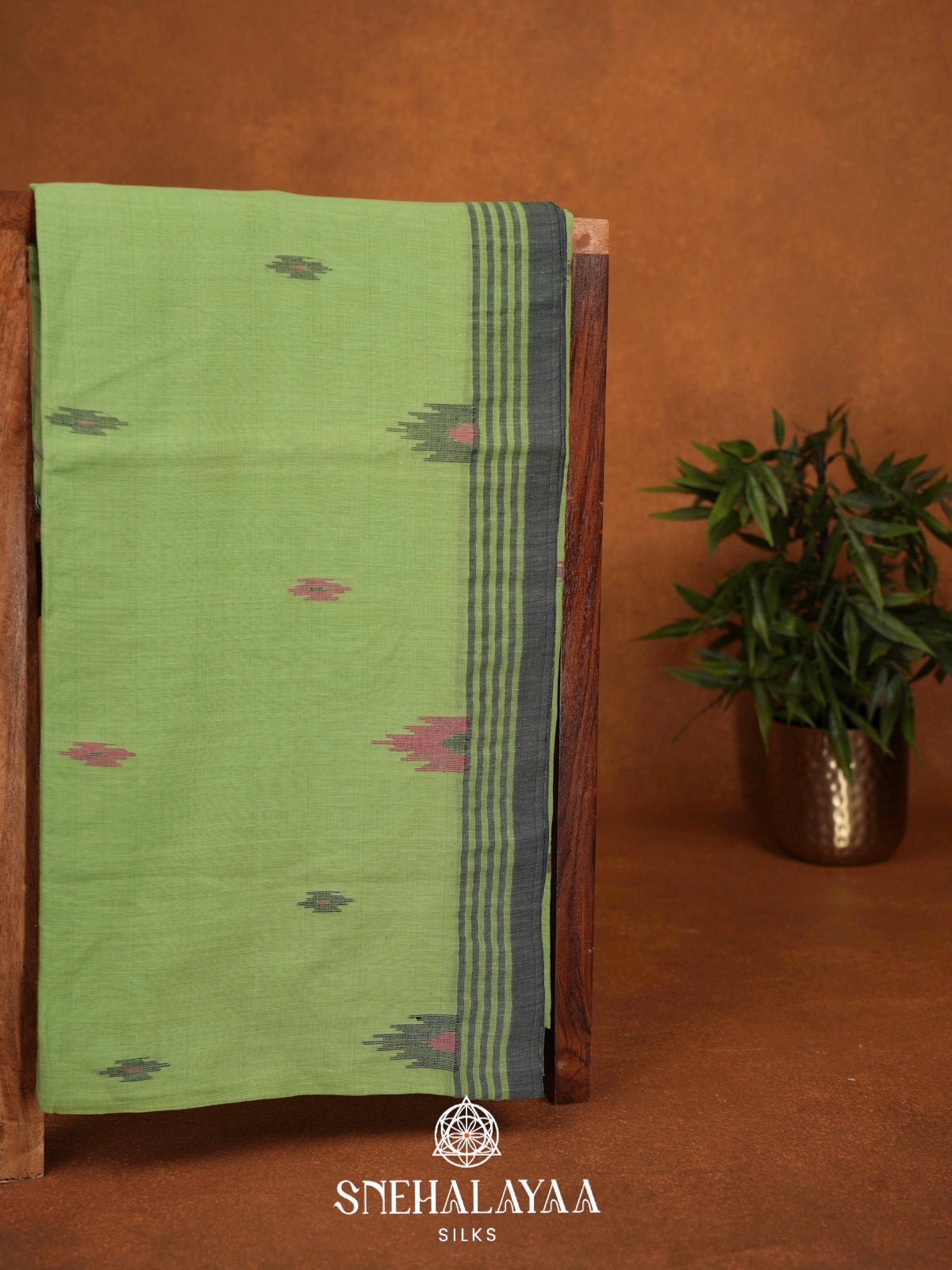 Pista Green Khadi Cotton Saree