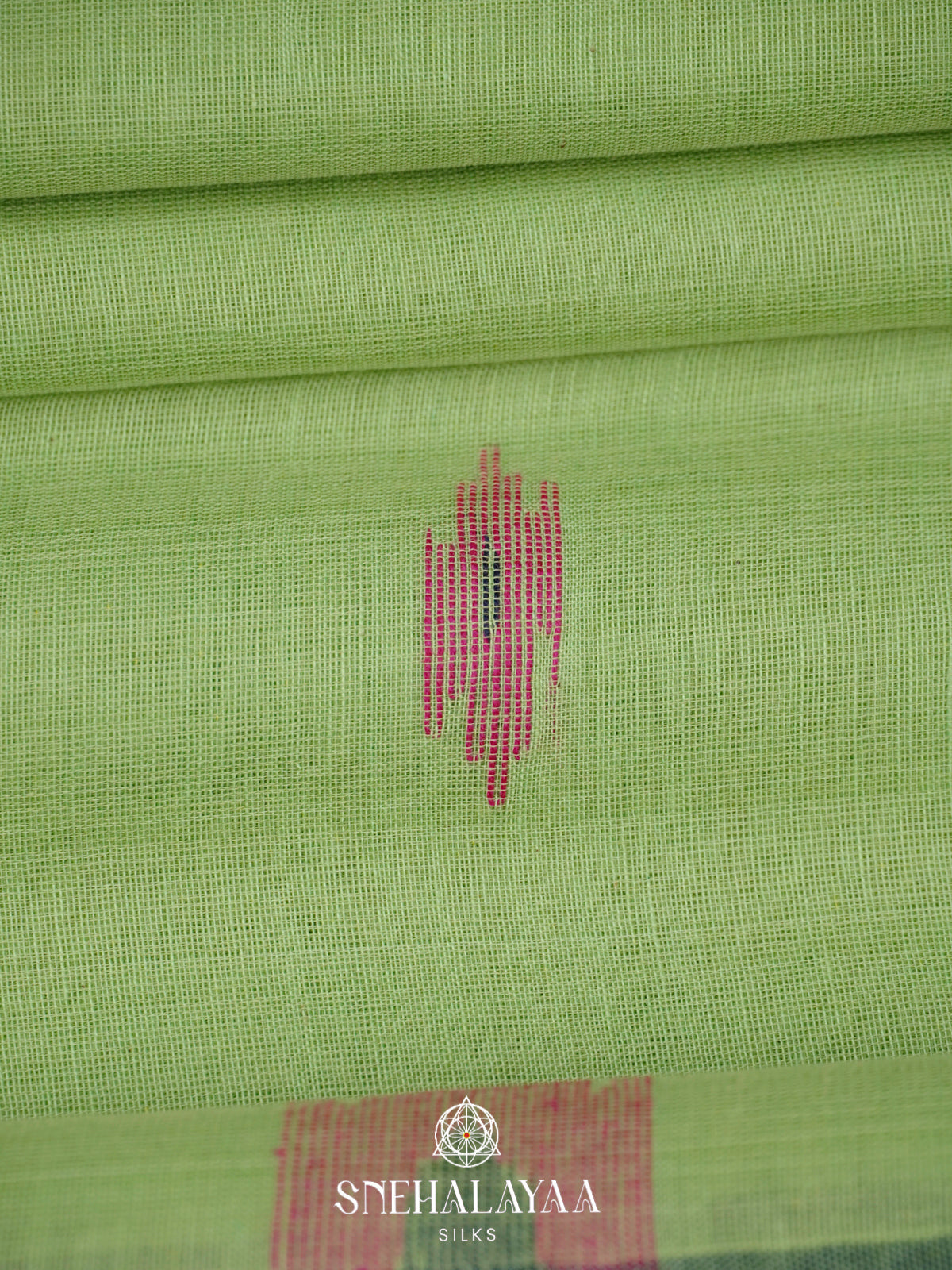 Pista Green Khadi Cotton Saree