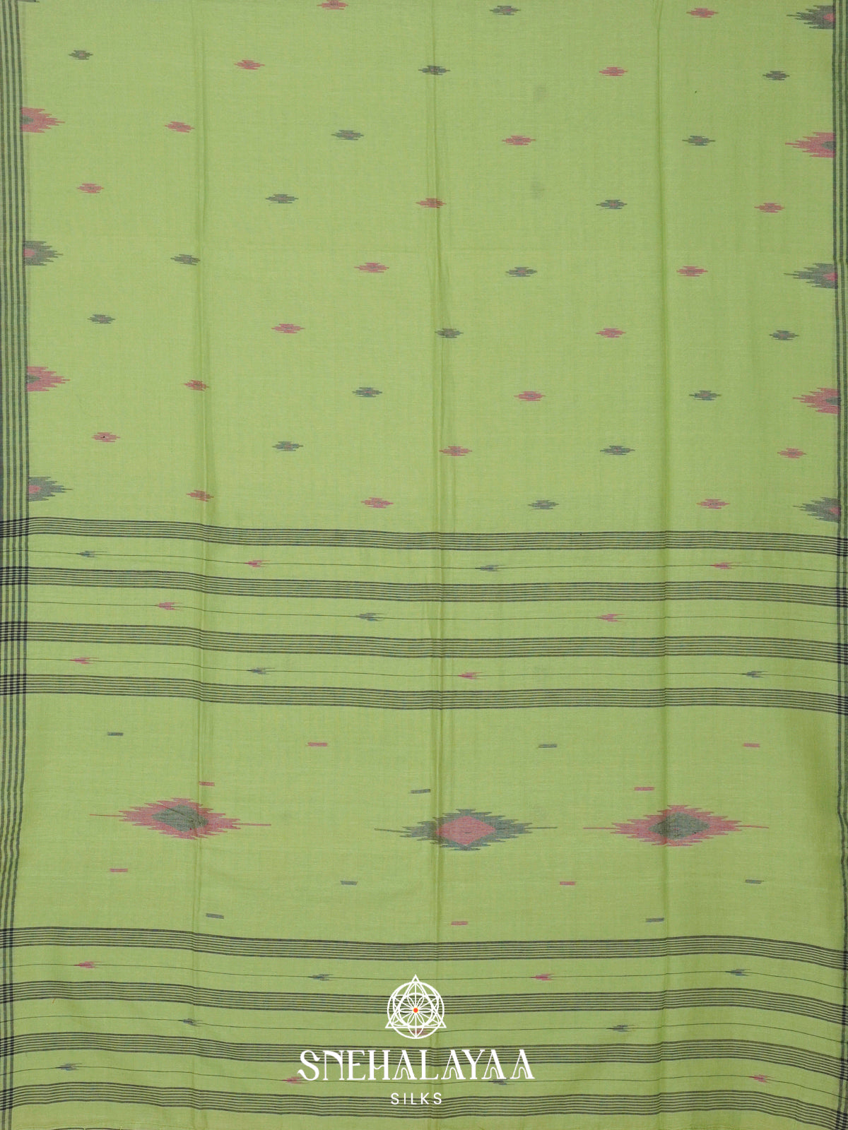 Pista Green Khadi Cotton Saree