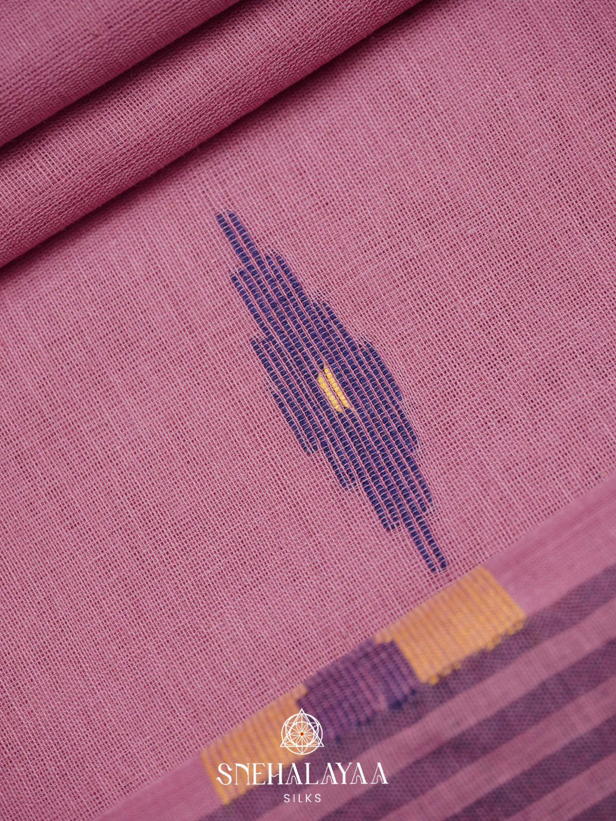 Pink Khadi Cotton Saree