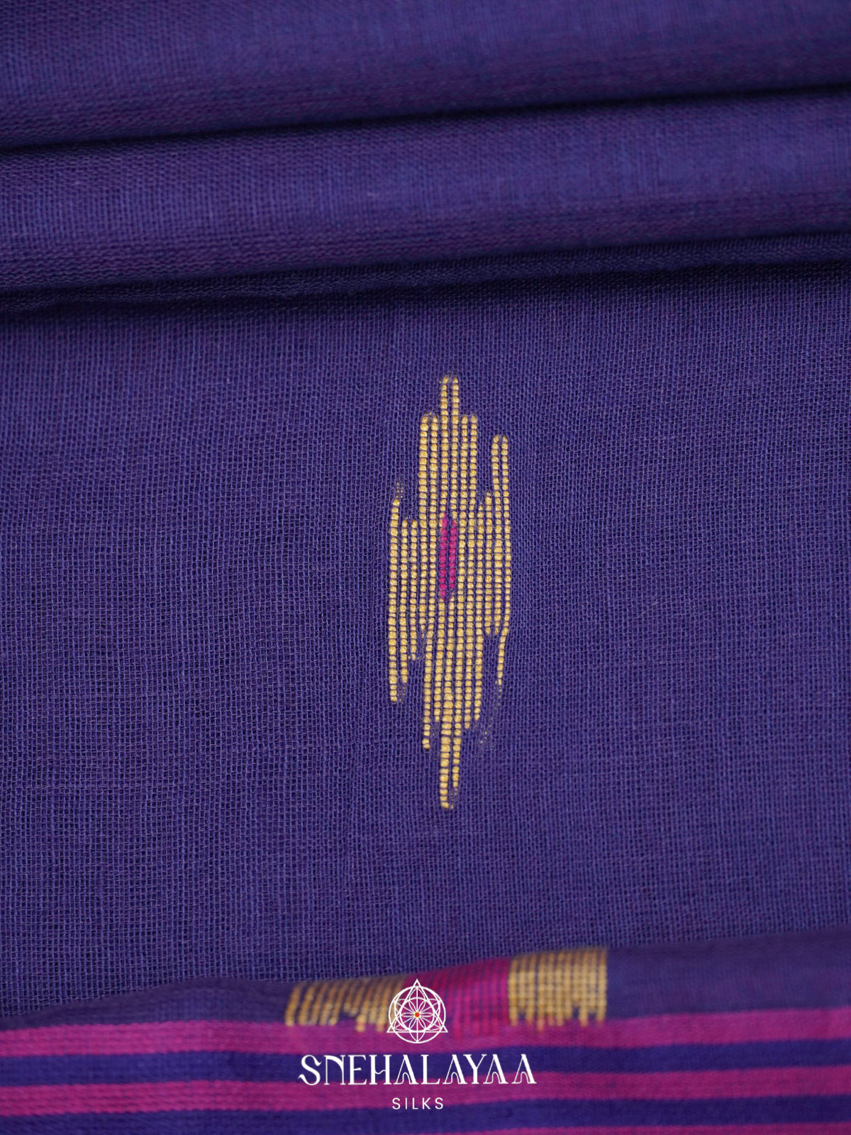 Navy Blue Khadi Cotton Saree