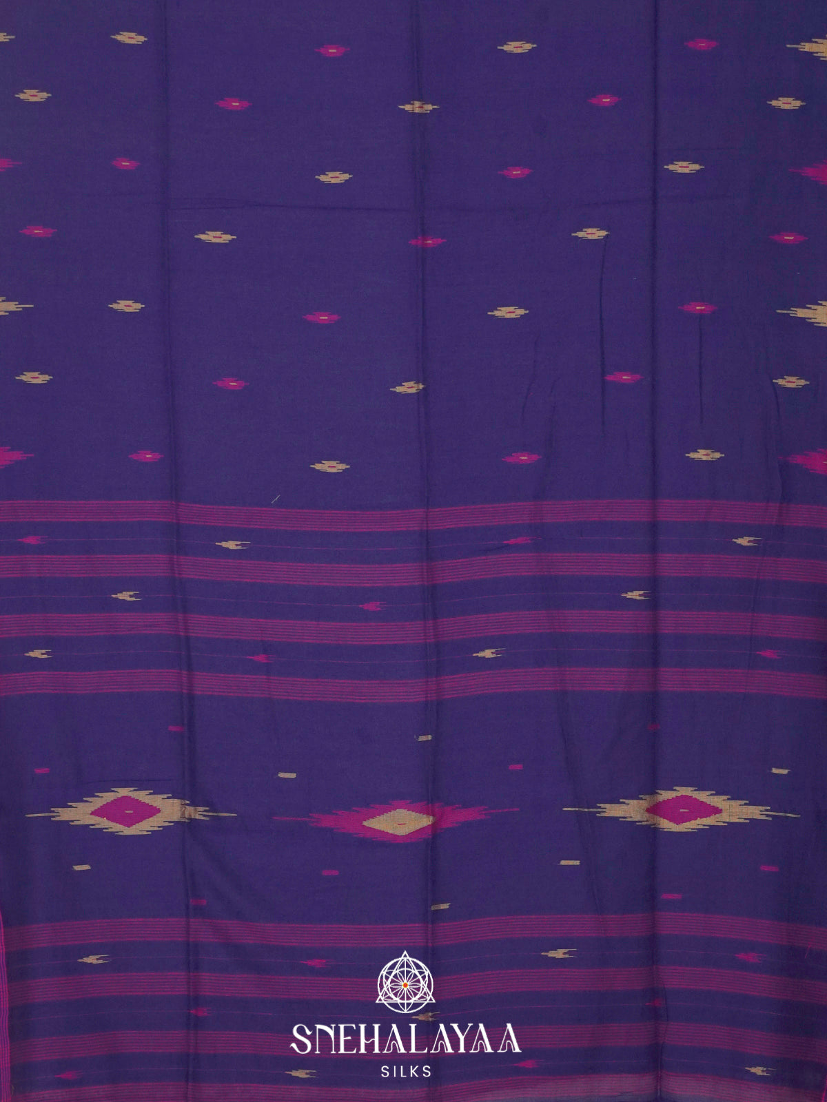 Navy Blue Khadi Cotton Saree