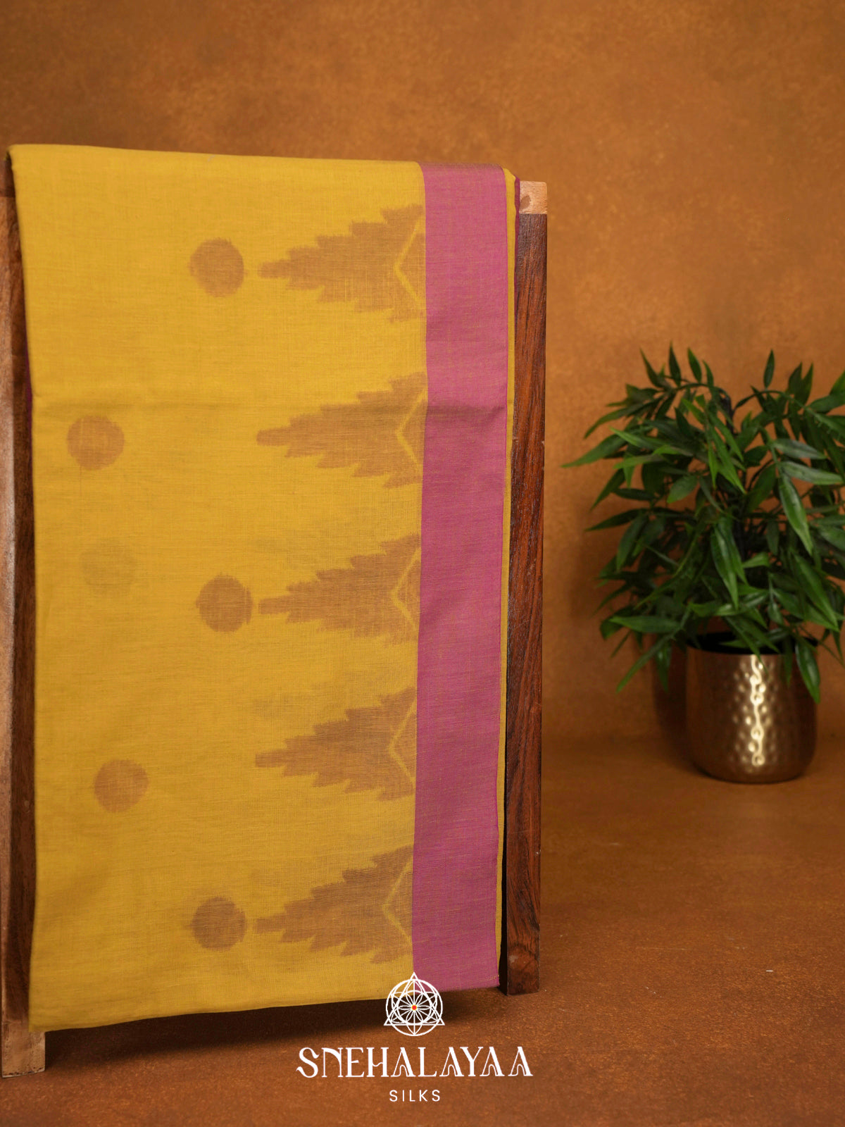 Mango Yellow Khadi Cotton Saree