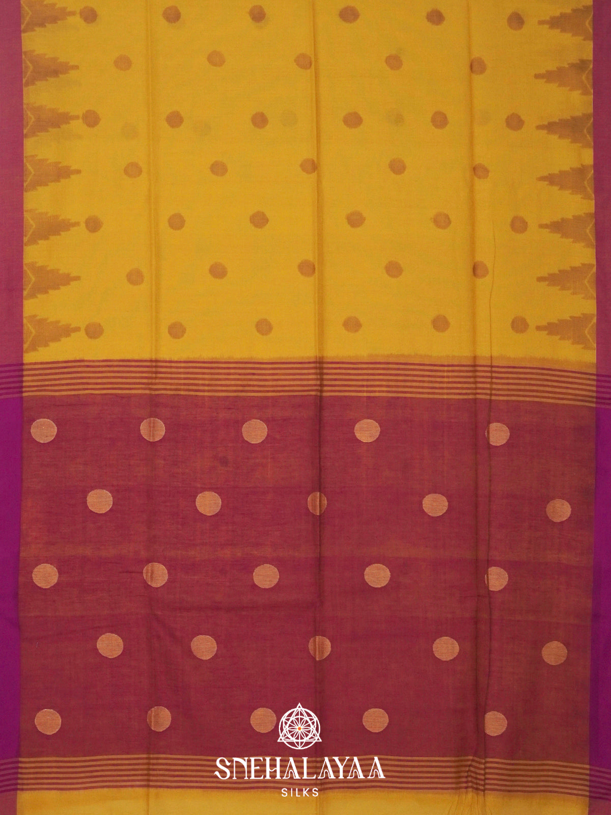 Mango Yellow Khadi Cotton Saree