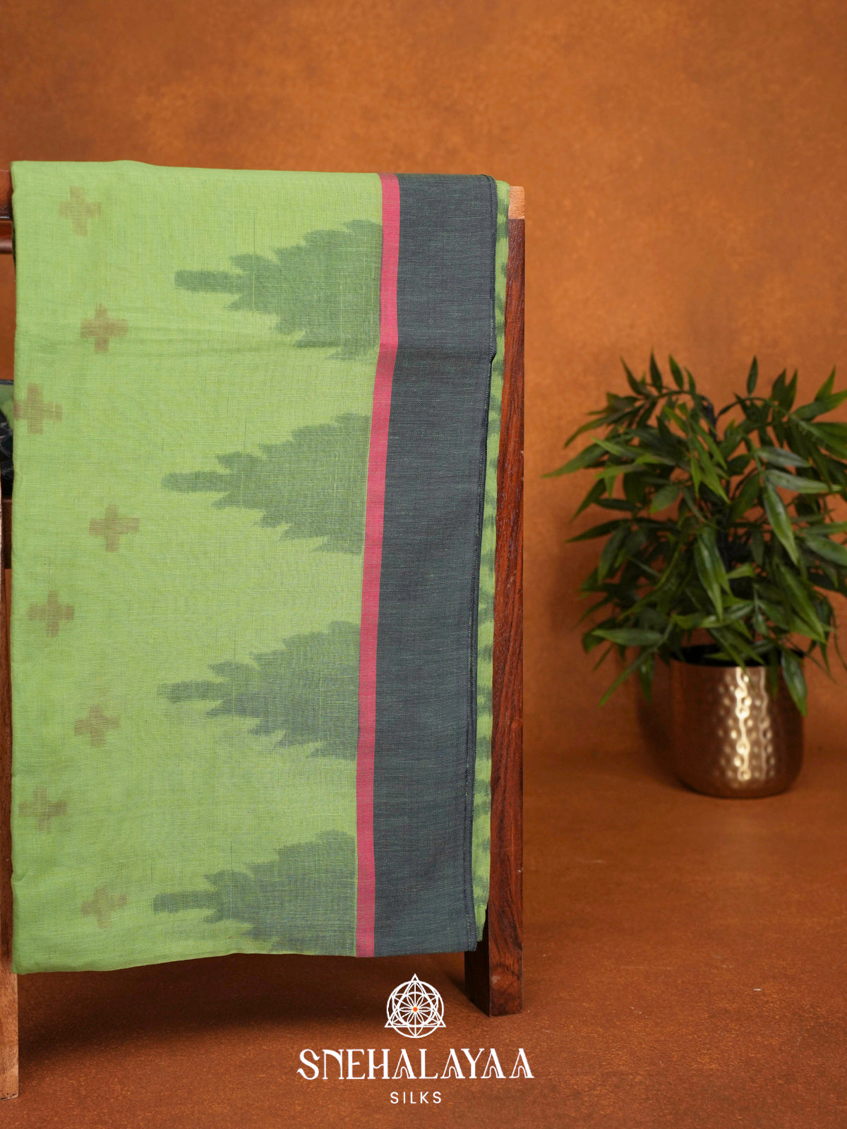 Pista Green Khadi Cotton Saree