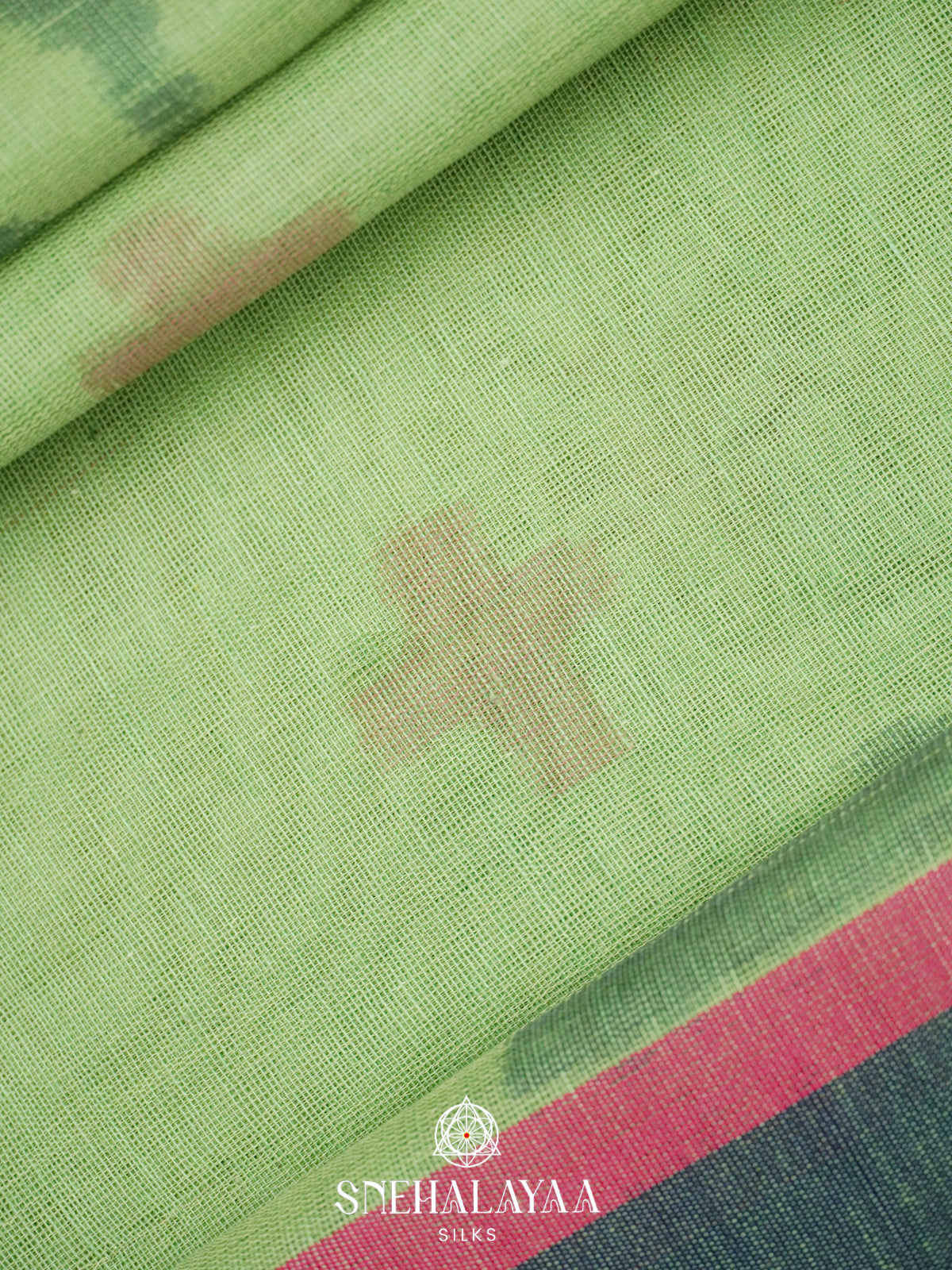 Pista Green Khadi Cotton Saree