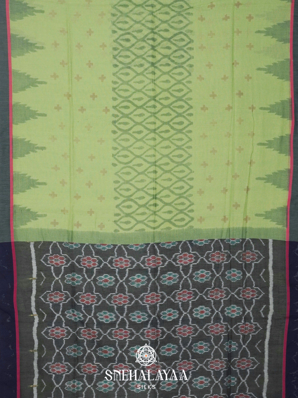 Pista Green Khadi Cotton Saree