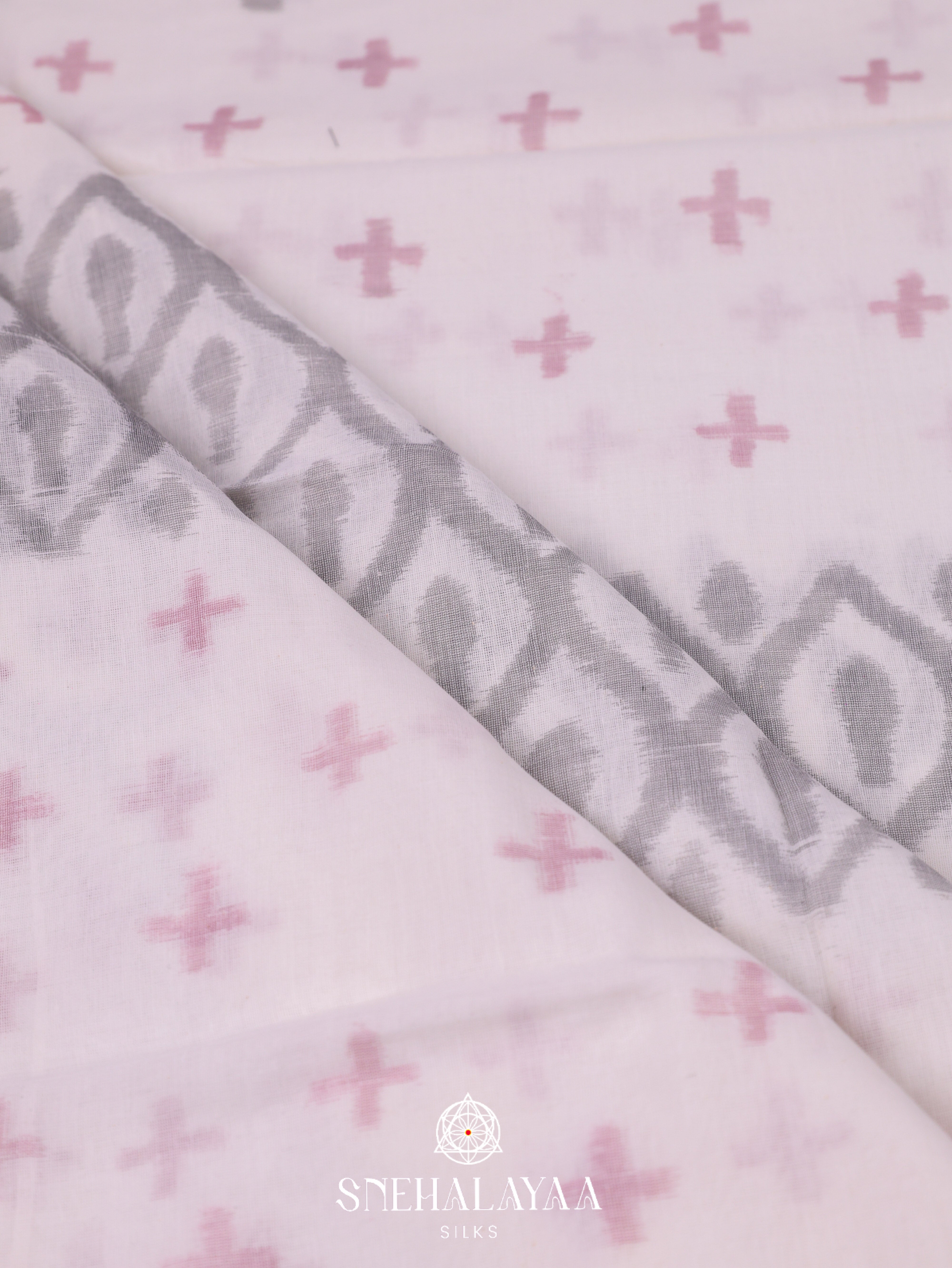 Off White Khadi Cotton Saree