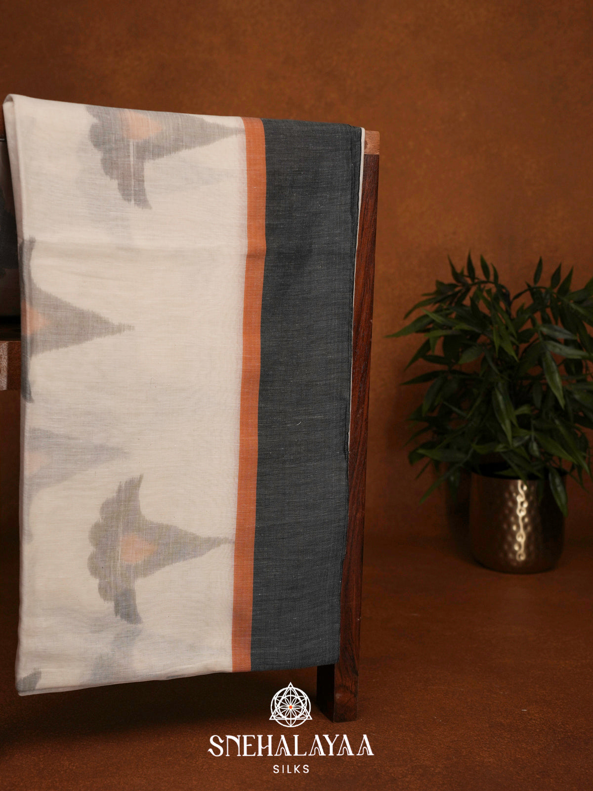 Off White Khadi Cotton Saree