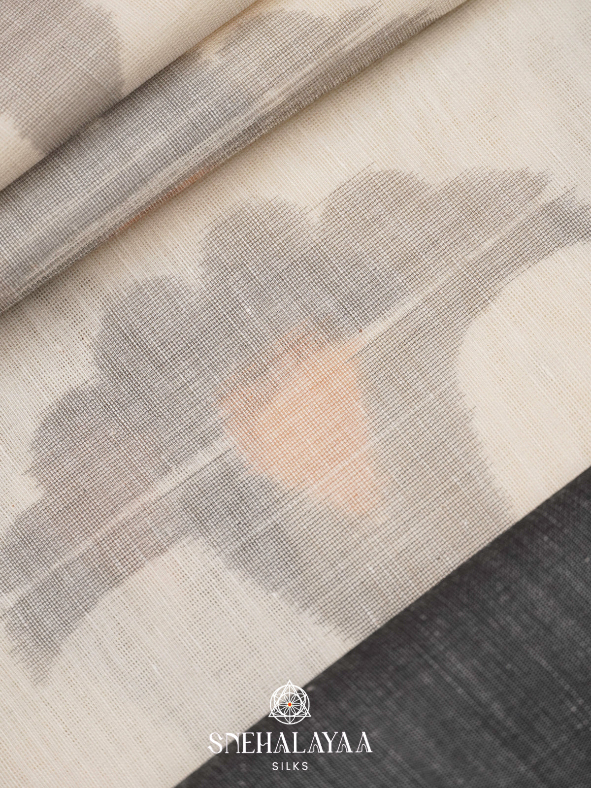 Off White Khadi Cotton Saree
