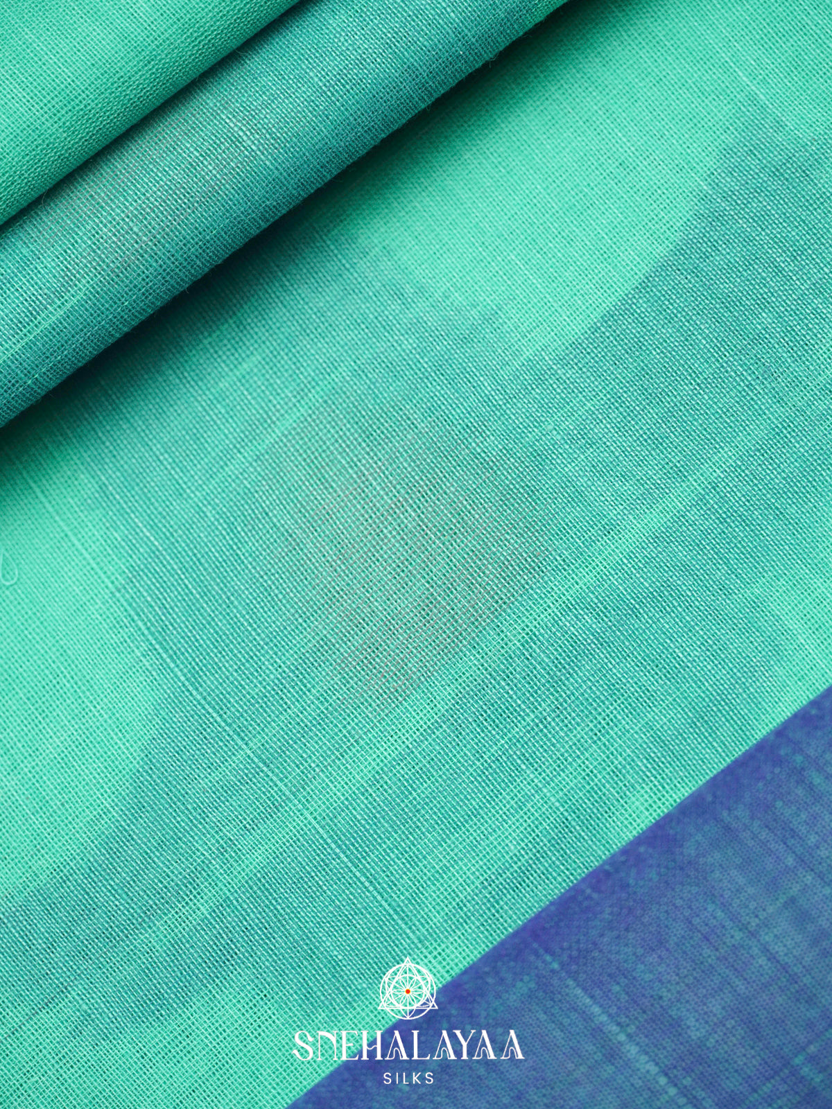 Aquamarine Khadi Cotton Saree