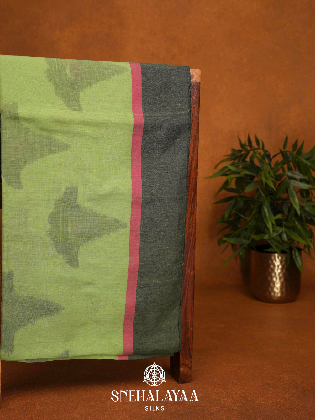 Pista Green Khadi Cotton Saree