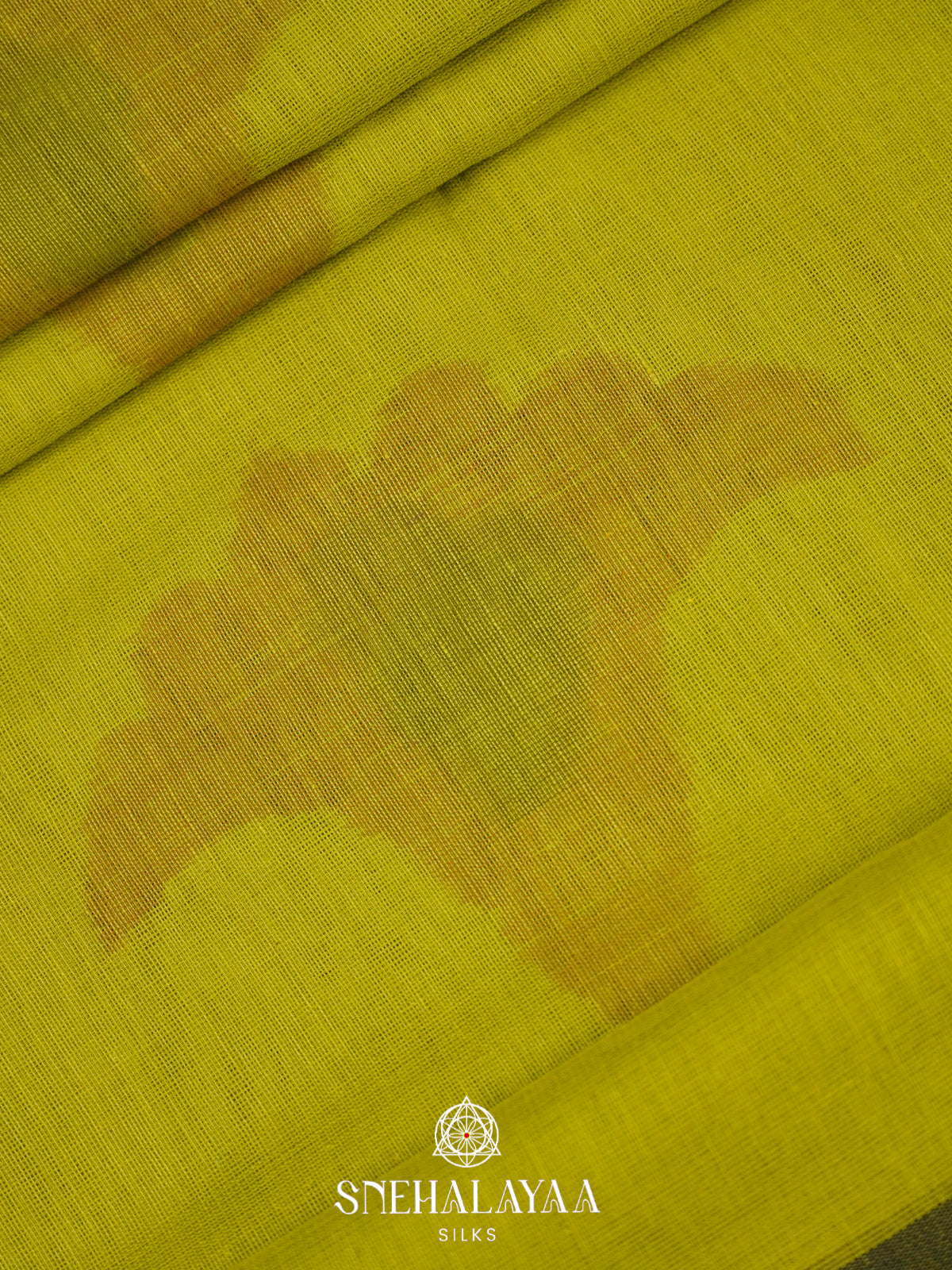 Lime Green Khadi Cotton Saree