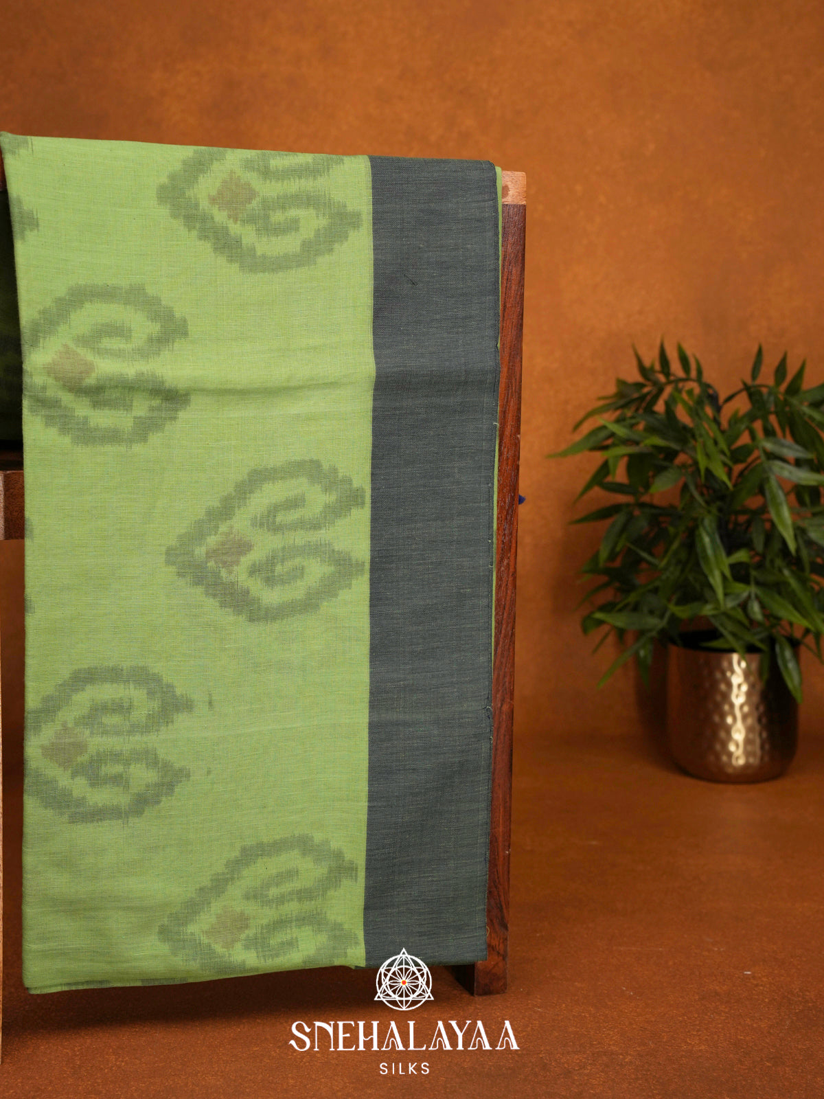 Pista Green Khadi Cotton Saree