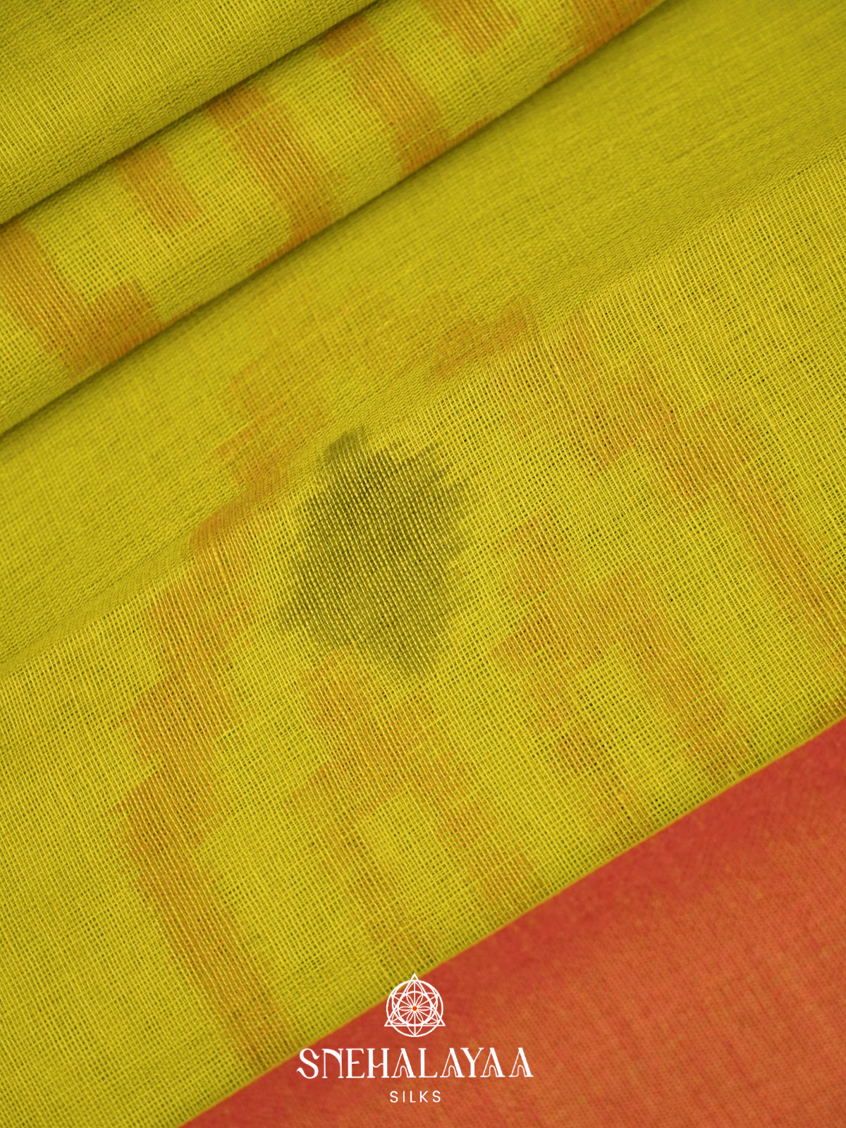 Lime Green Khadi Cotton Saree