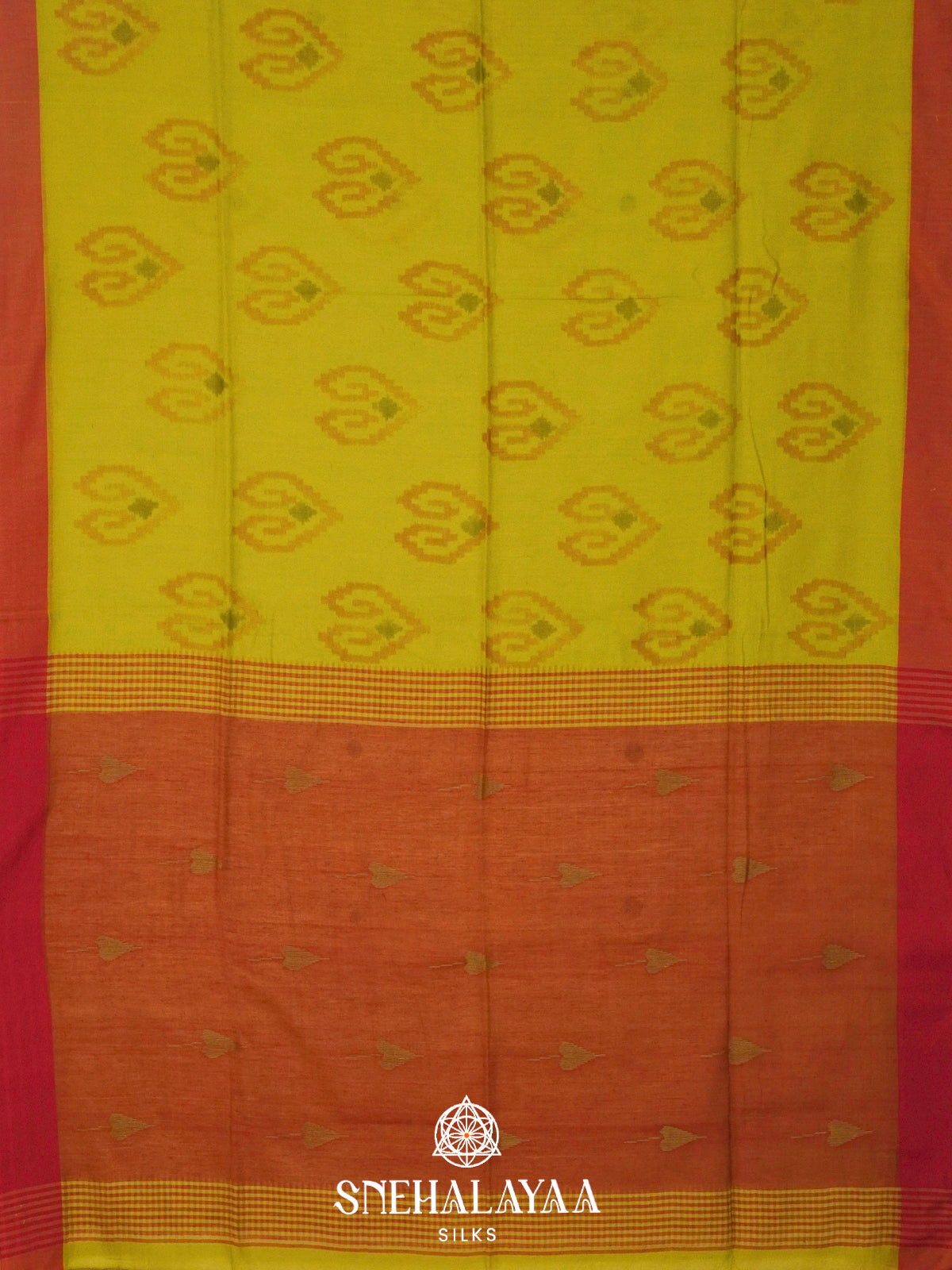 Lime Green Khadi Cotton Saree