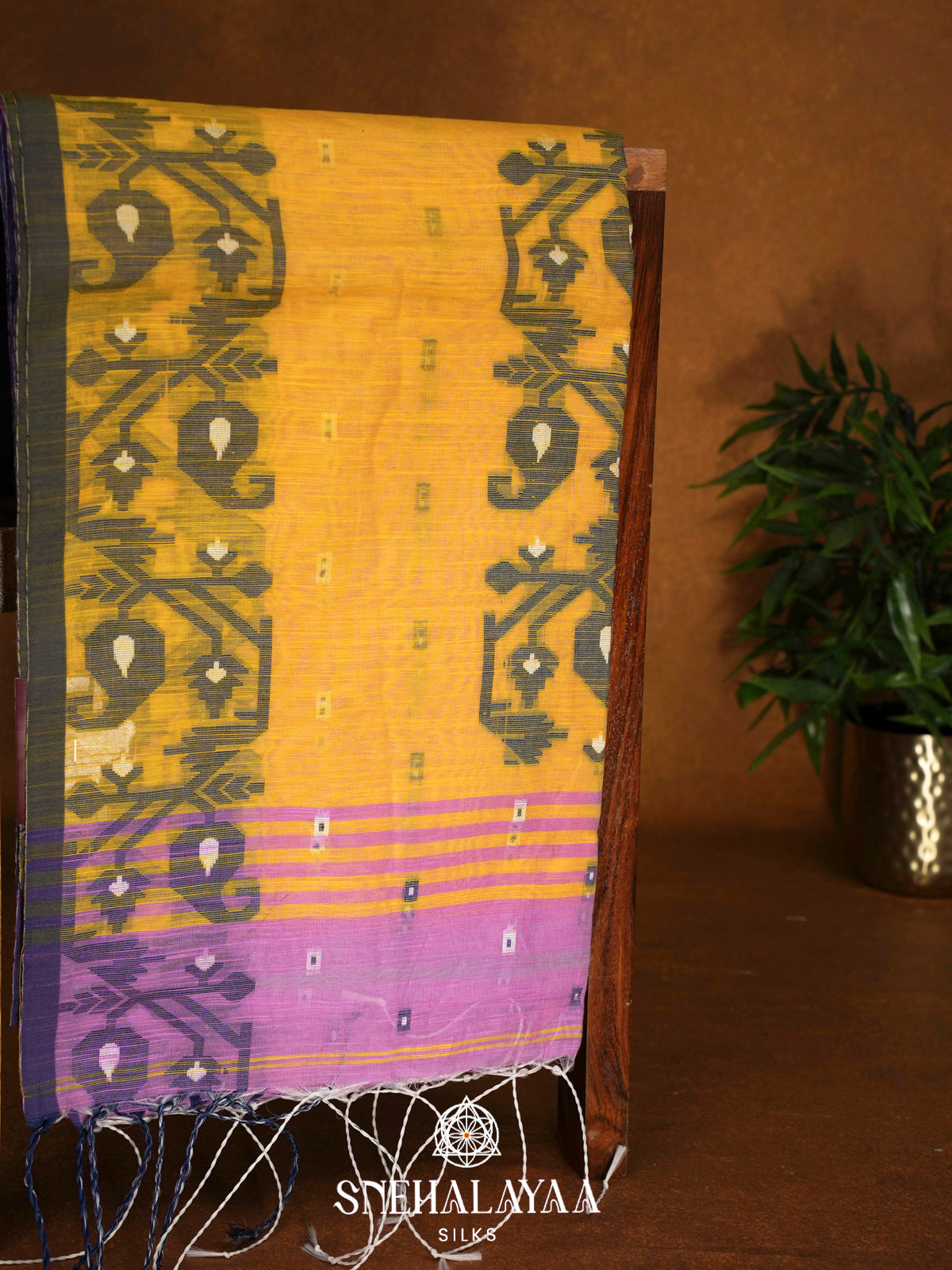 Violet  Bengal Cotton Saree