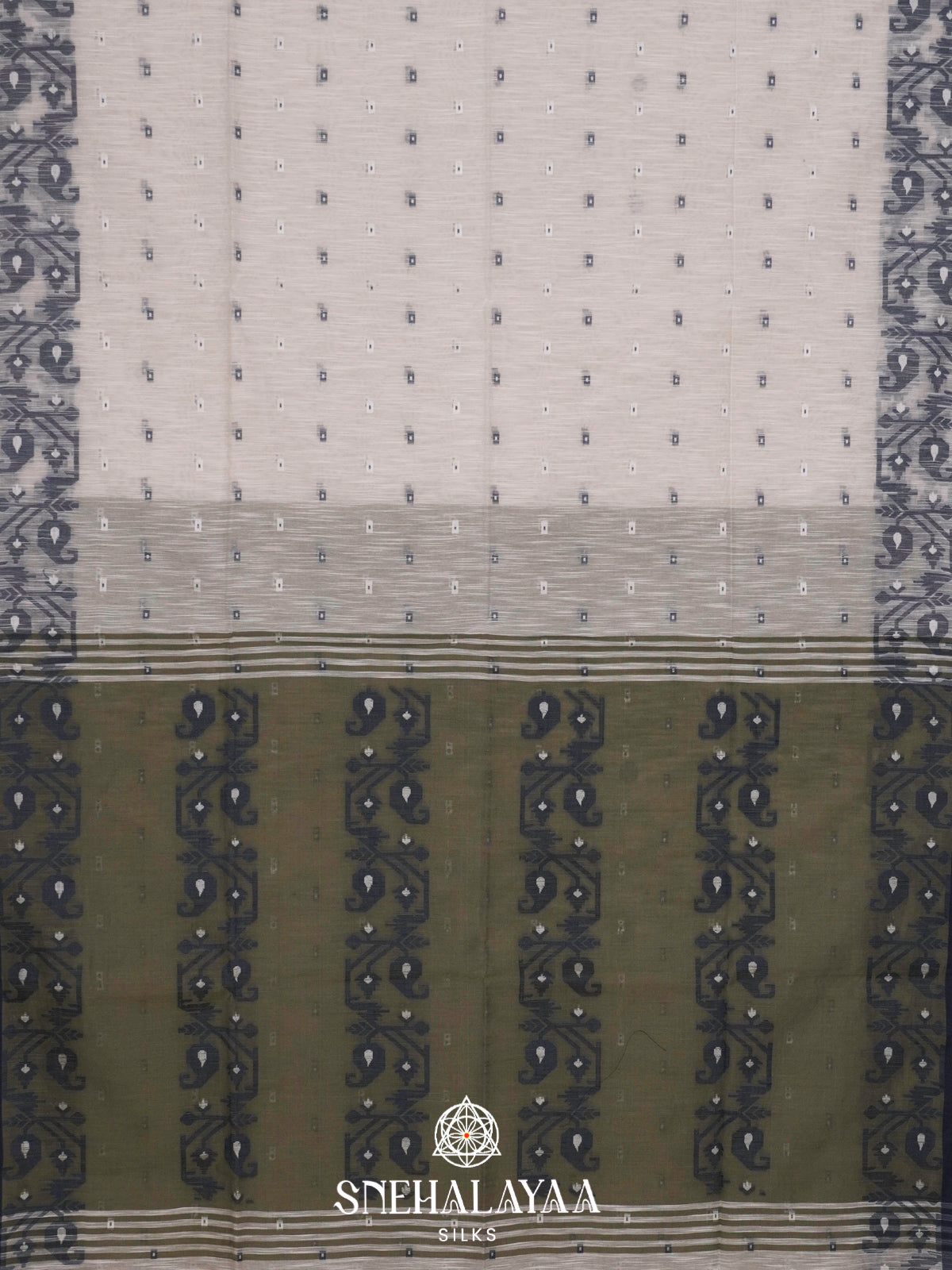 Off White  Bengal Cotton Saree