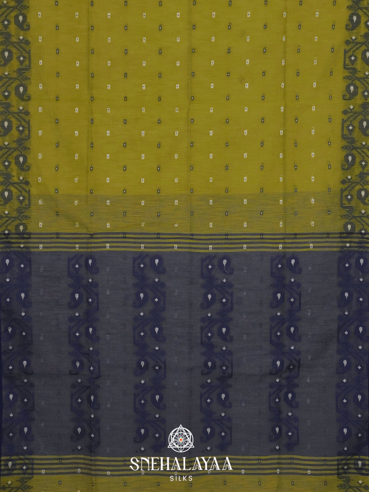 Lime Green  Bengal Cotton Saree