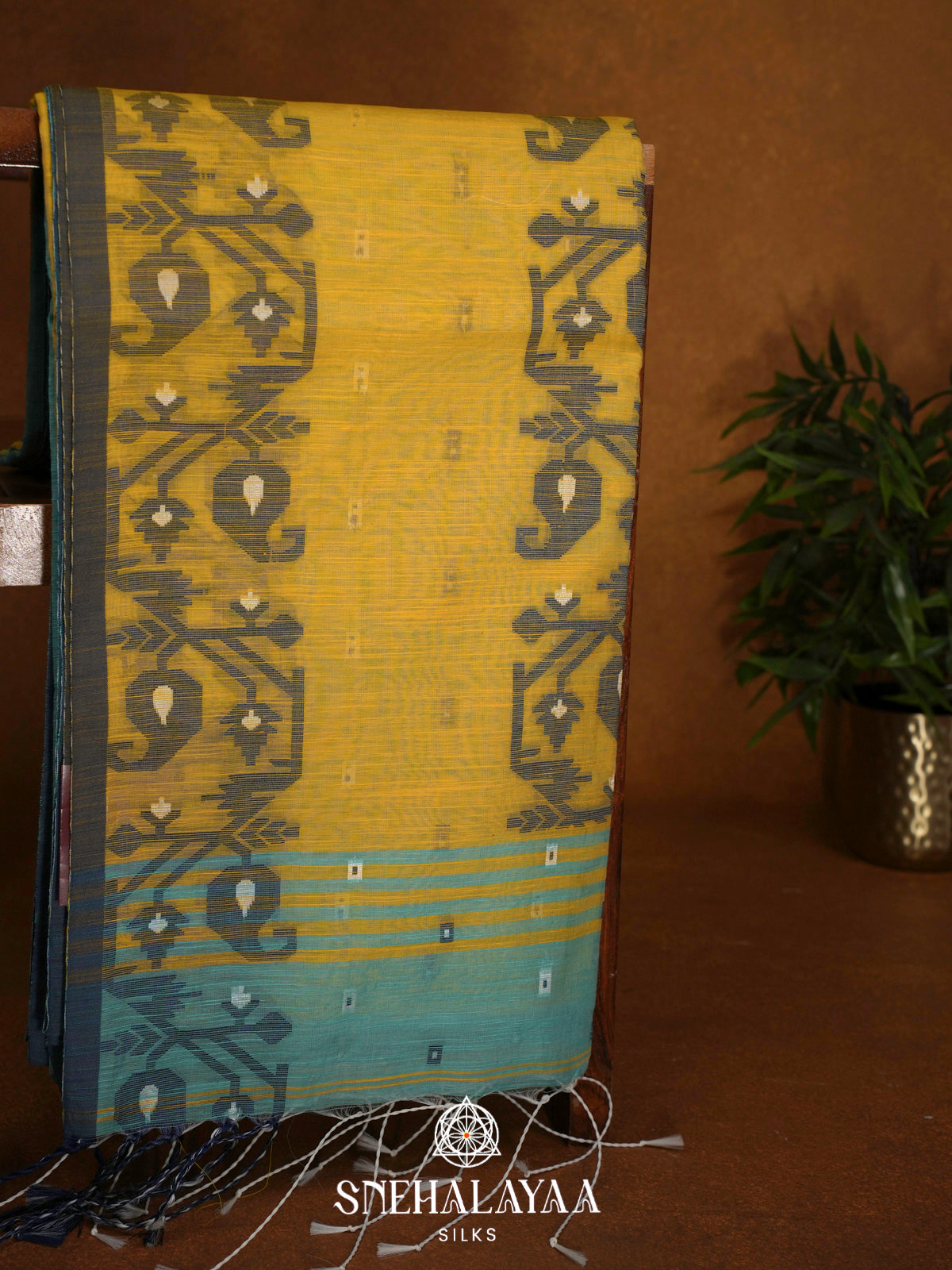 Teal Green  Bengal Cotton Saree