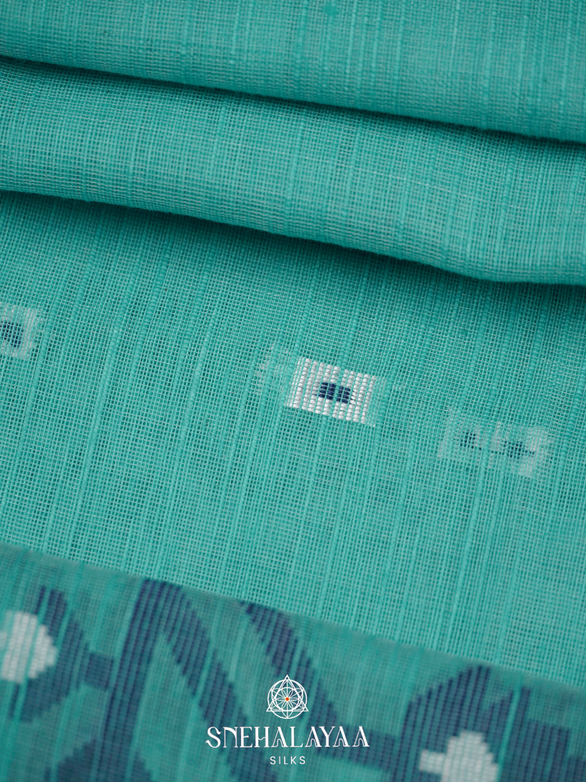 Teal Green  Bengal Cotton Saree