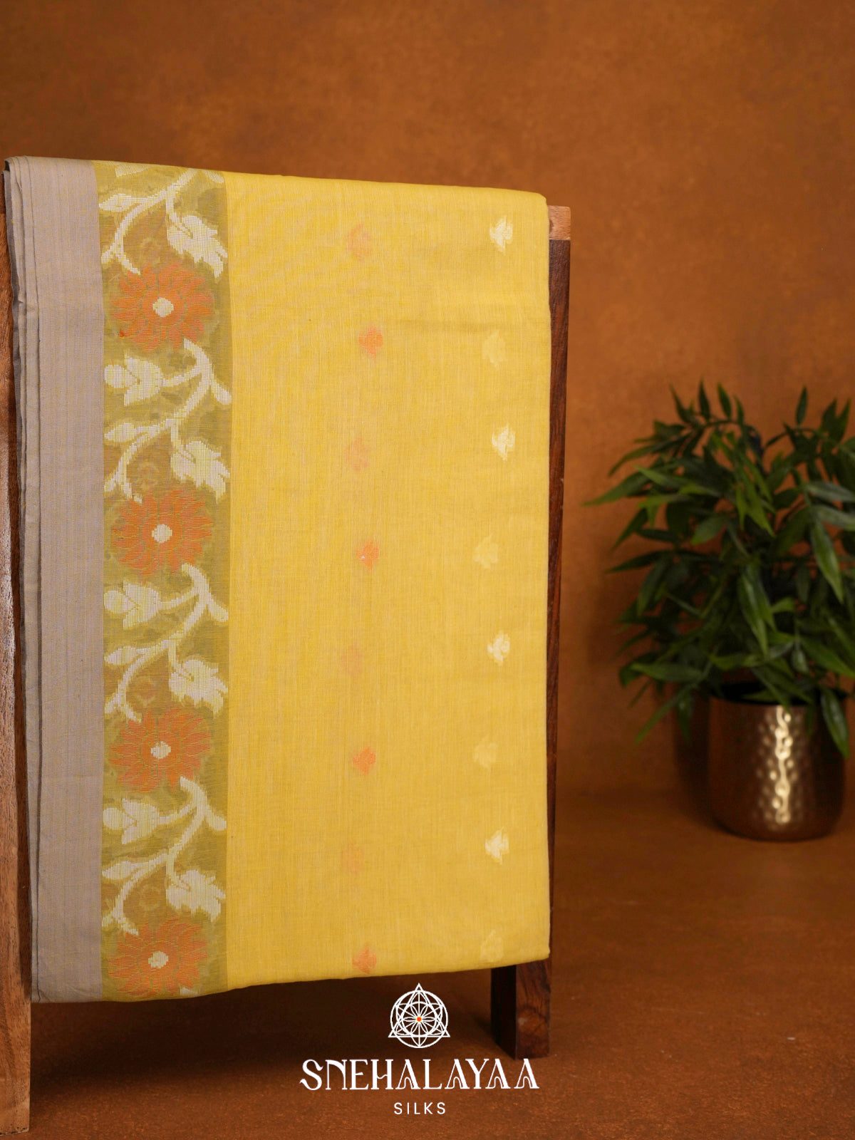 Pale Yellow Khadi Cotton Saree