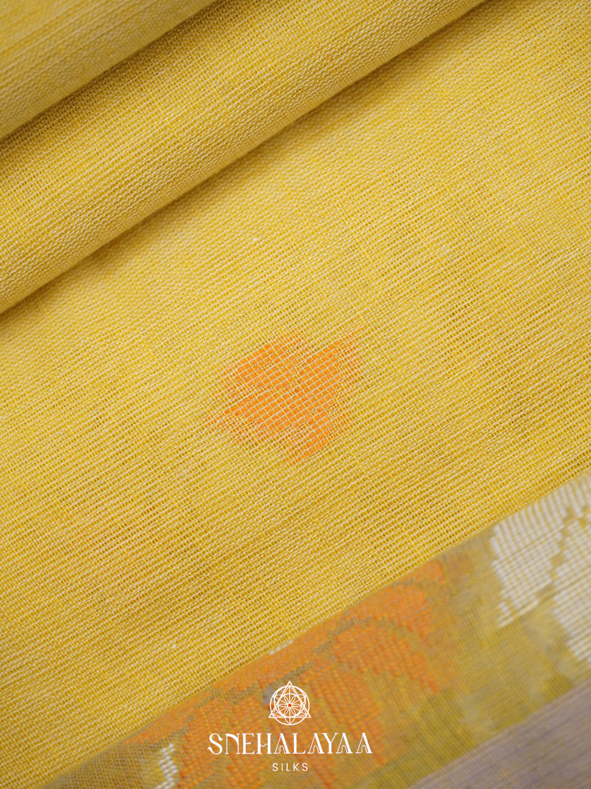 Pale Yellow Khadi Cotton Saree